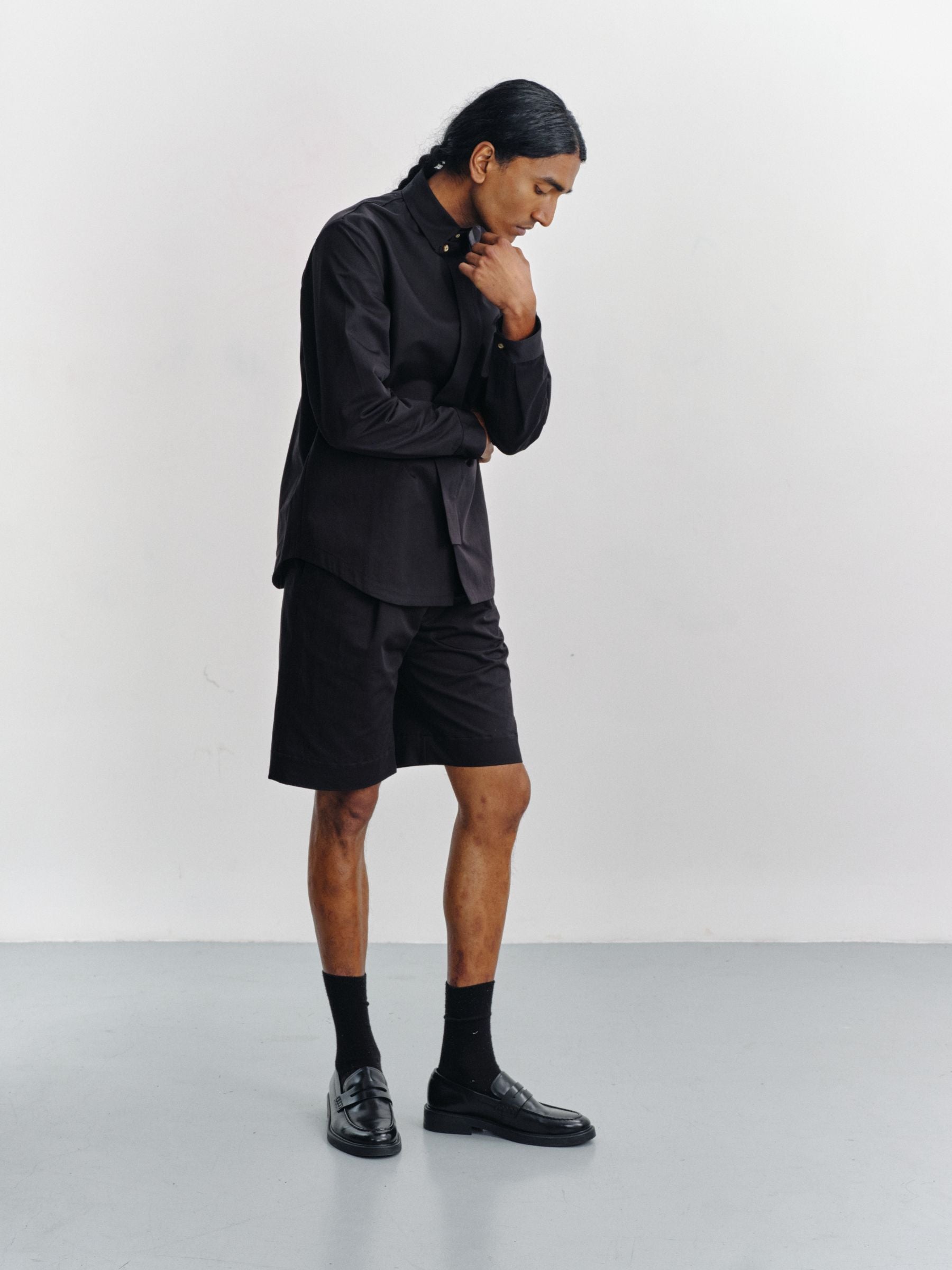 ROMULUS - Bermuda shorts in cotton-linen twill