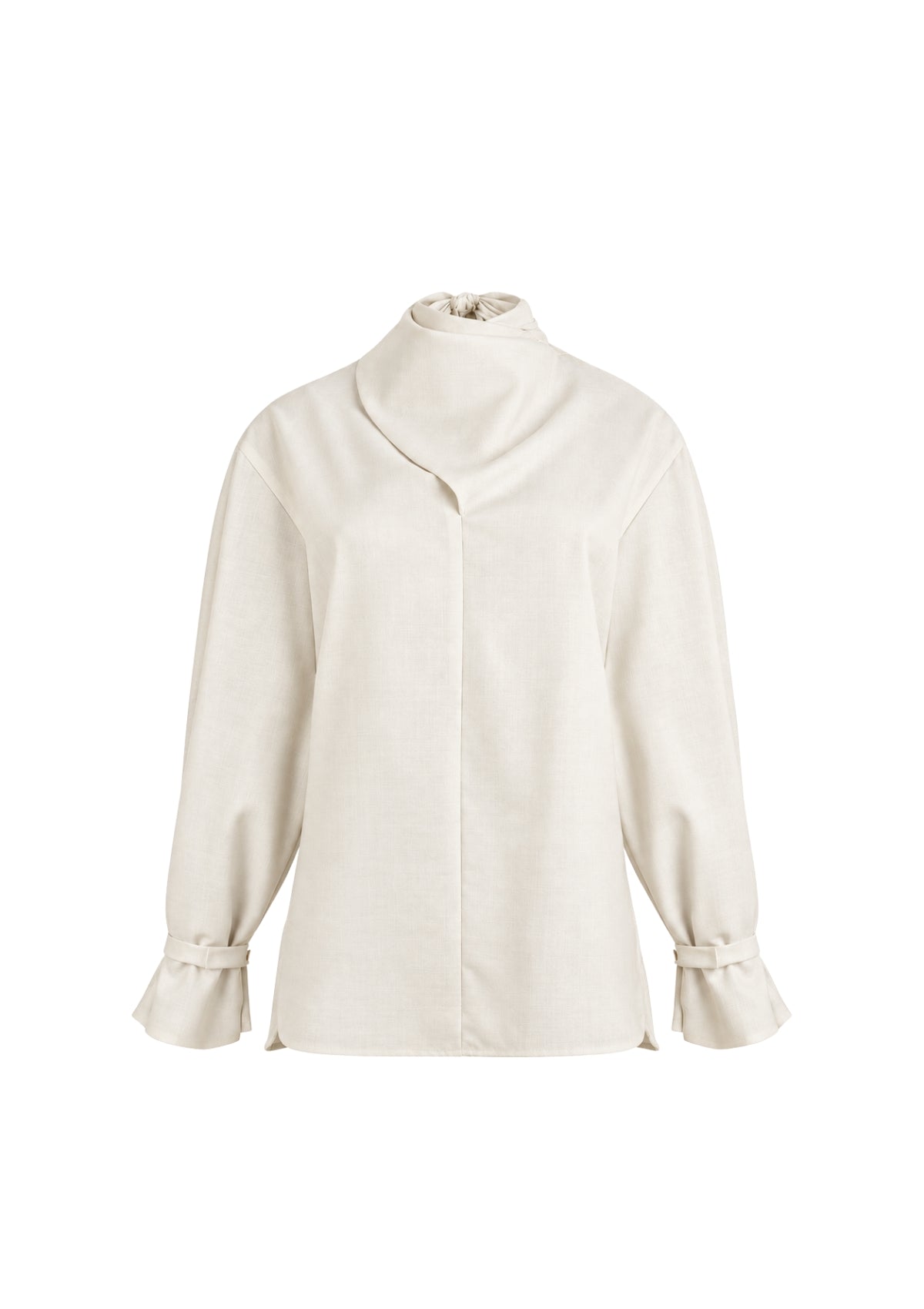 SAMA - Scarf Blouse in Super 110's merino wool