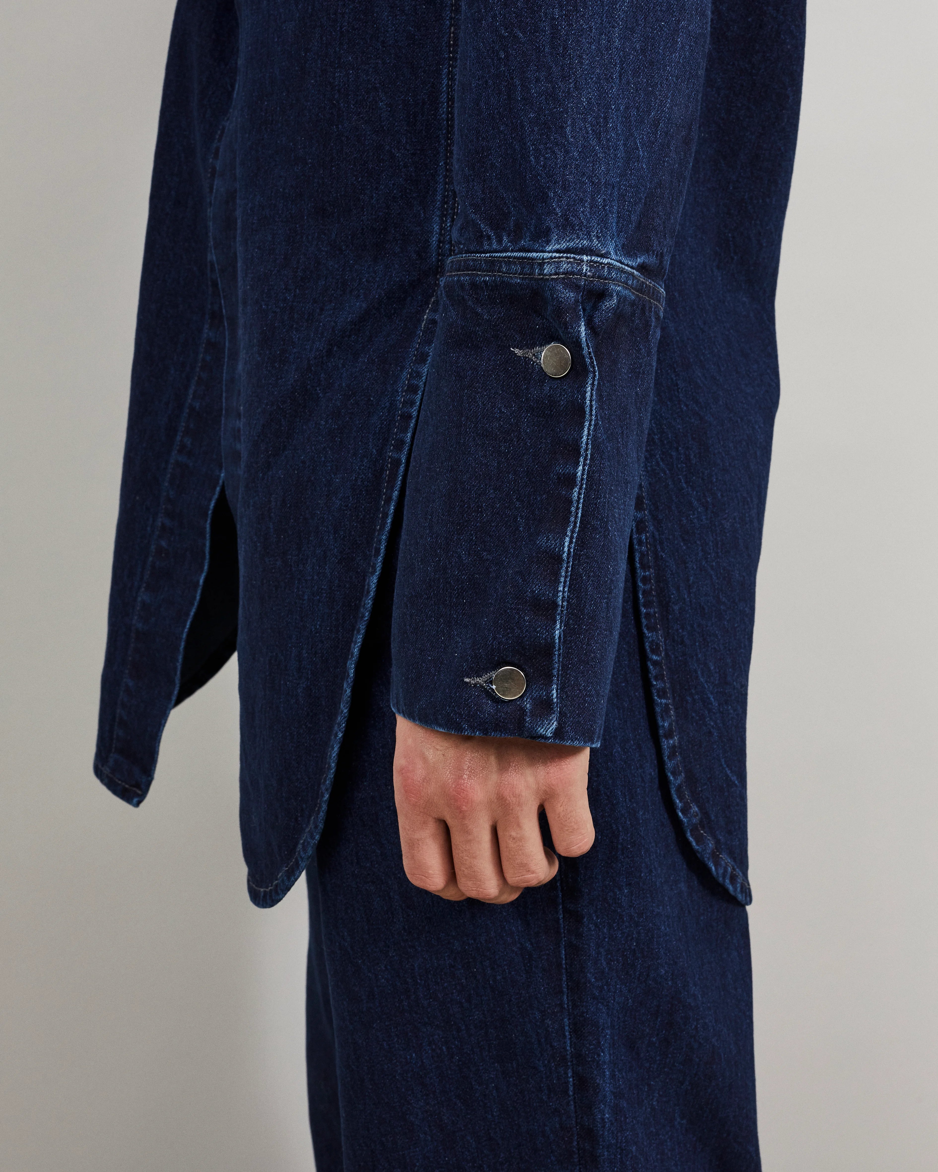 CINTA - Maxi shirt in indigo denim