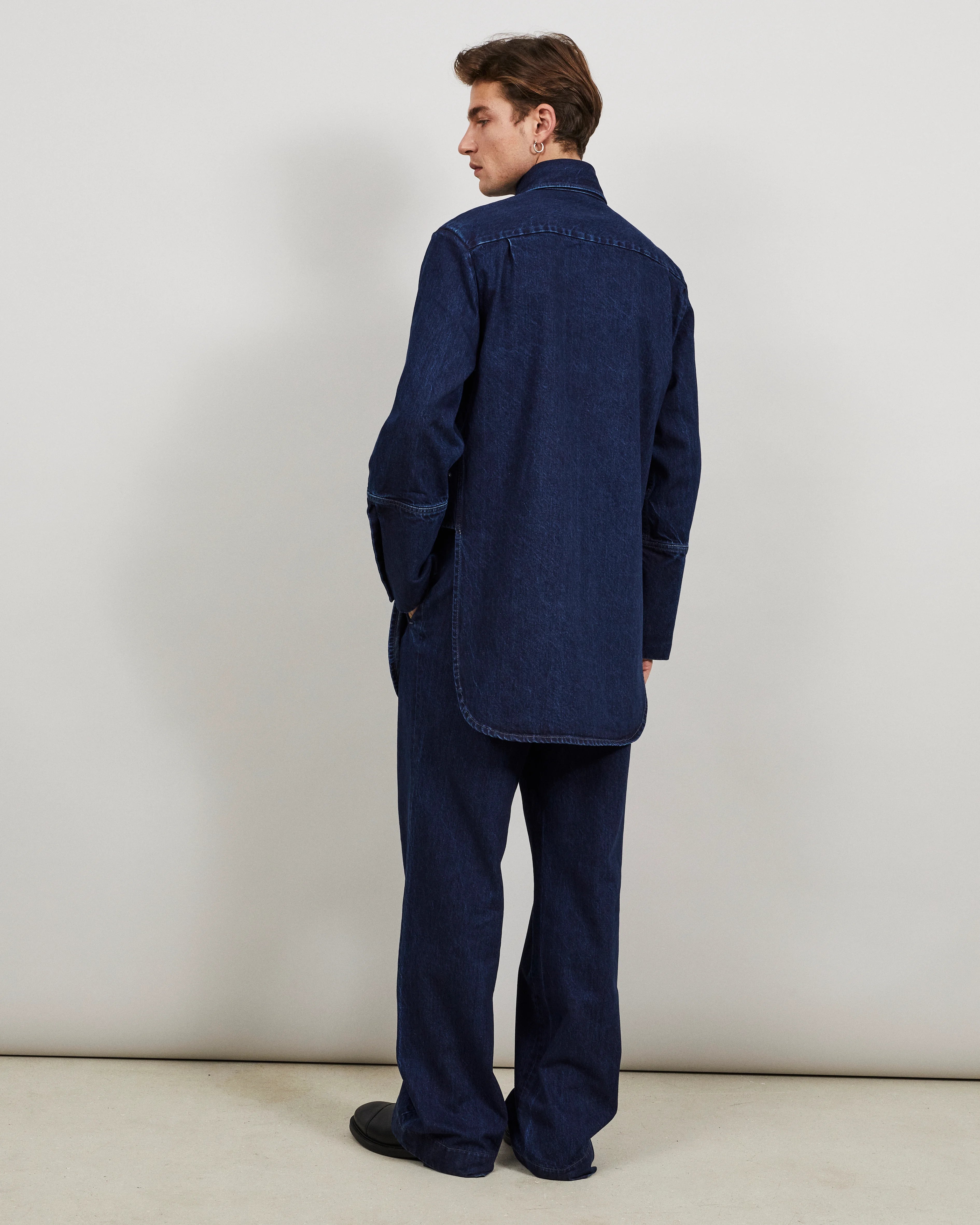 CINTA - Maxi shirt in indigo denim