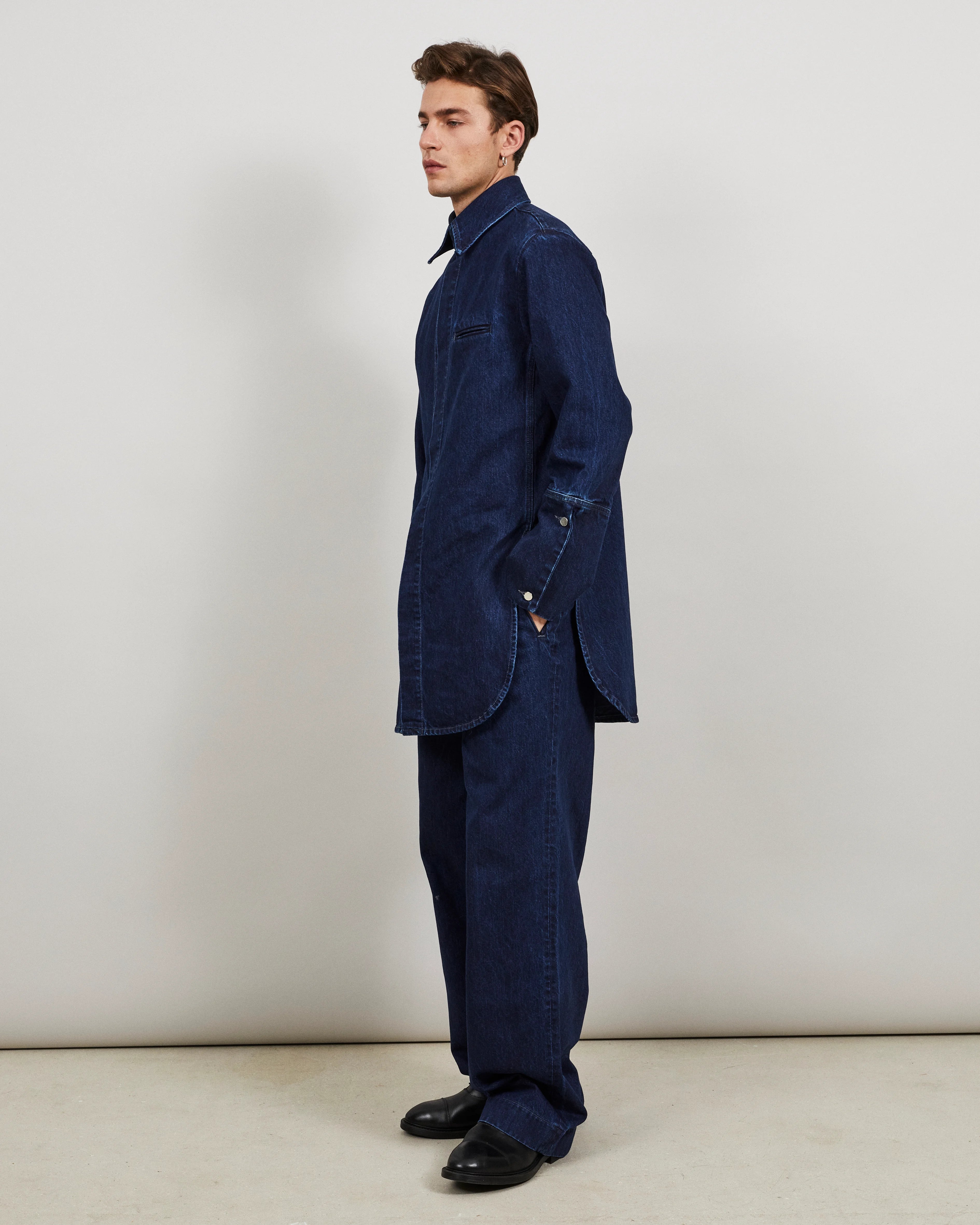 CINTA - Maxi shirt in indigo denim