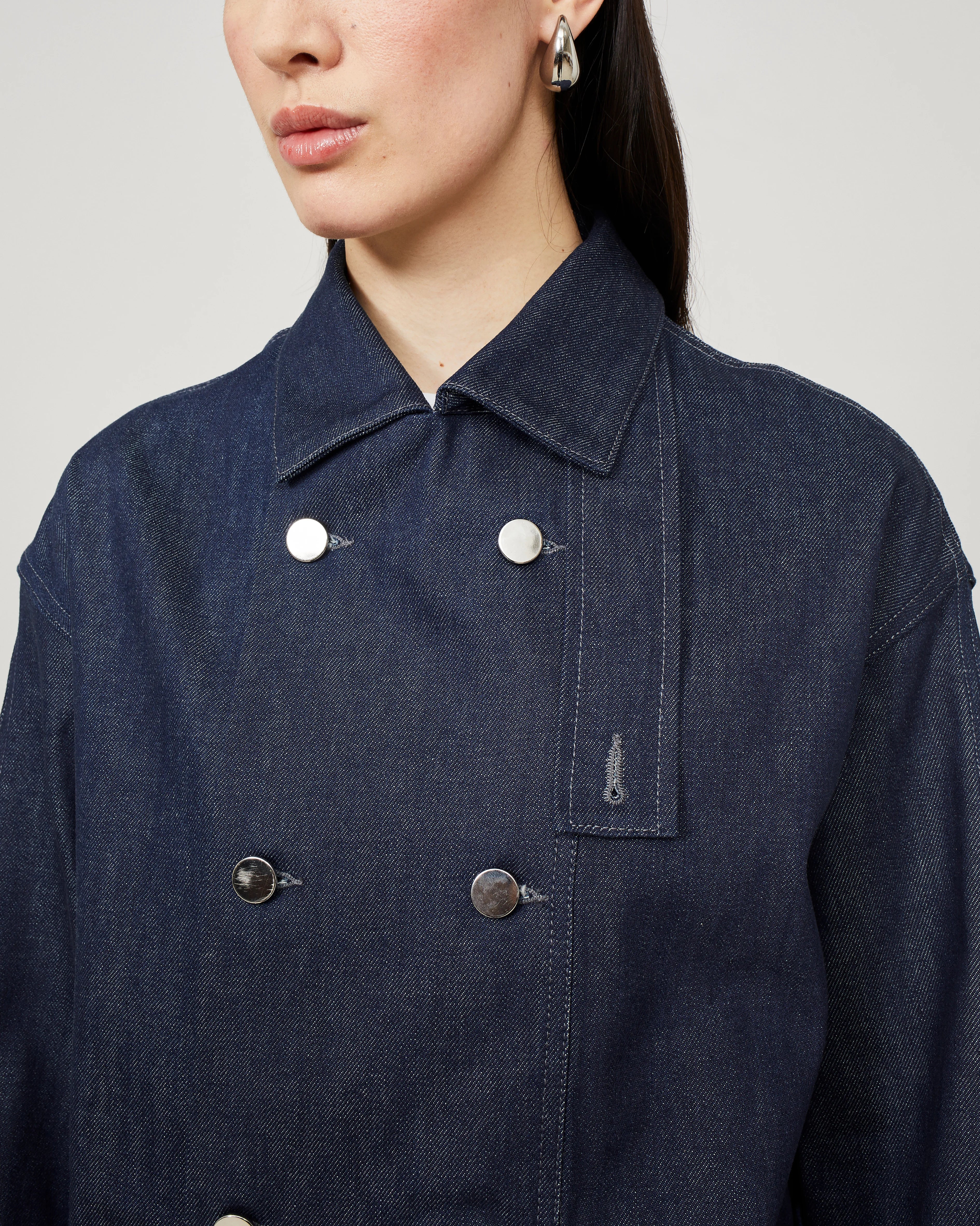 COOKE - Veste boxy en denim indigo