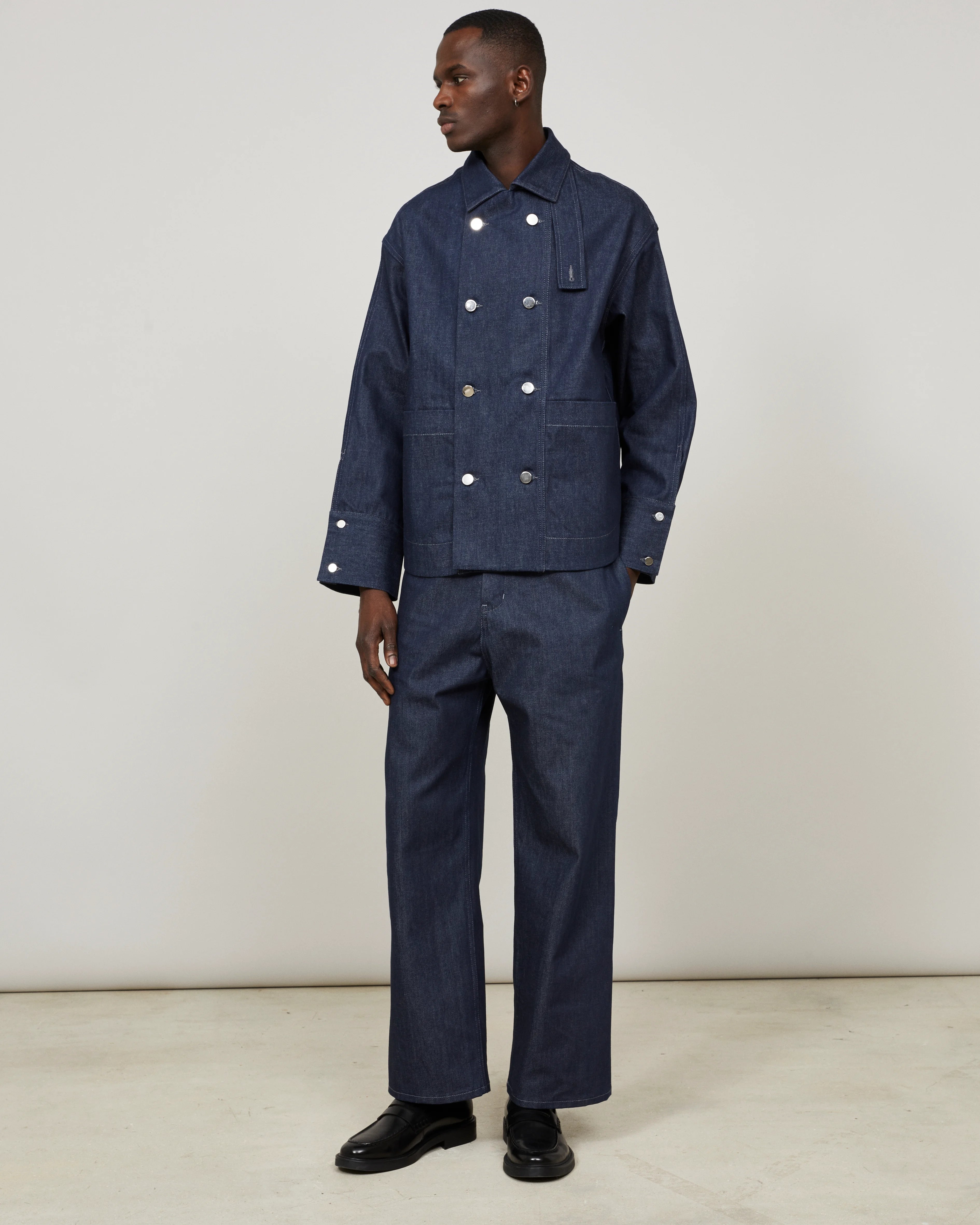 COOKE - Veste boxy en denim indigo