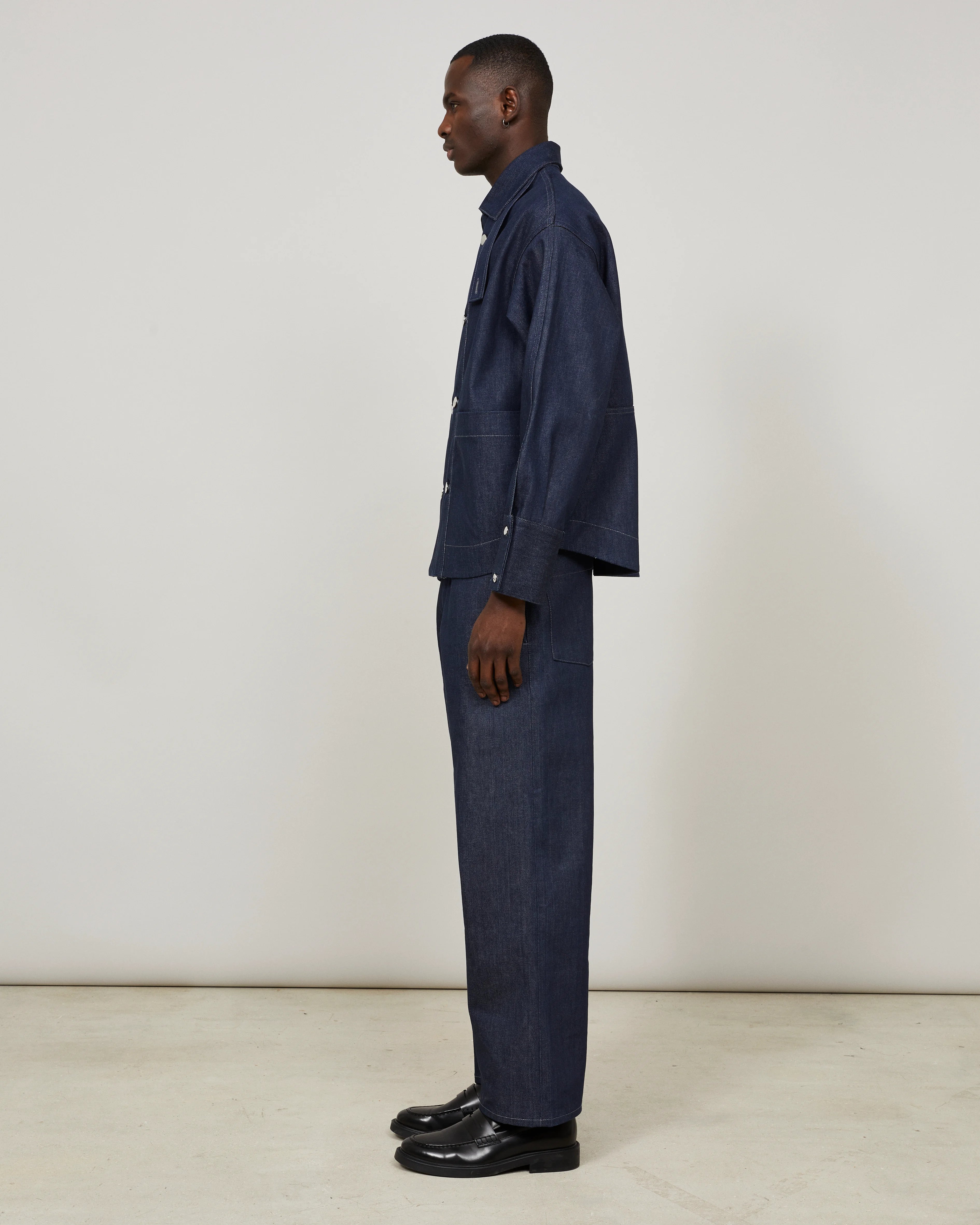 COOKE - Veste boxy en denim indigo