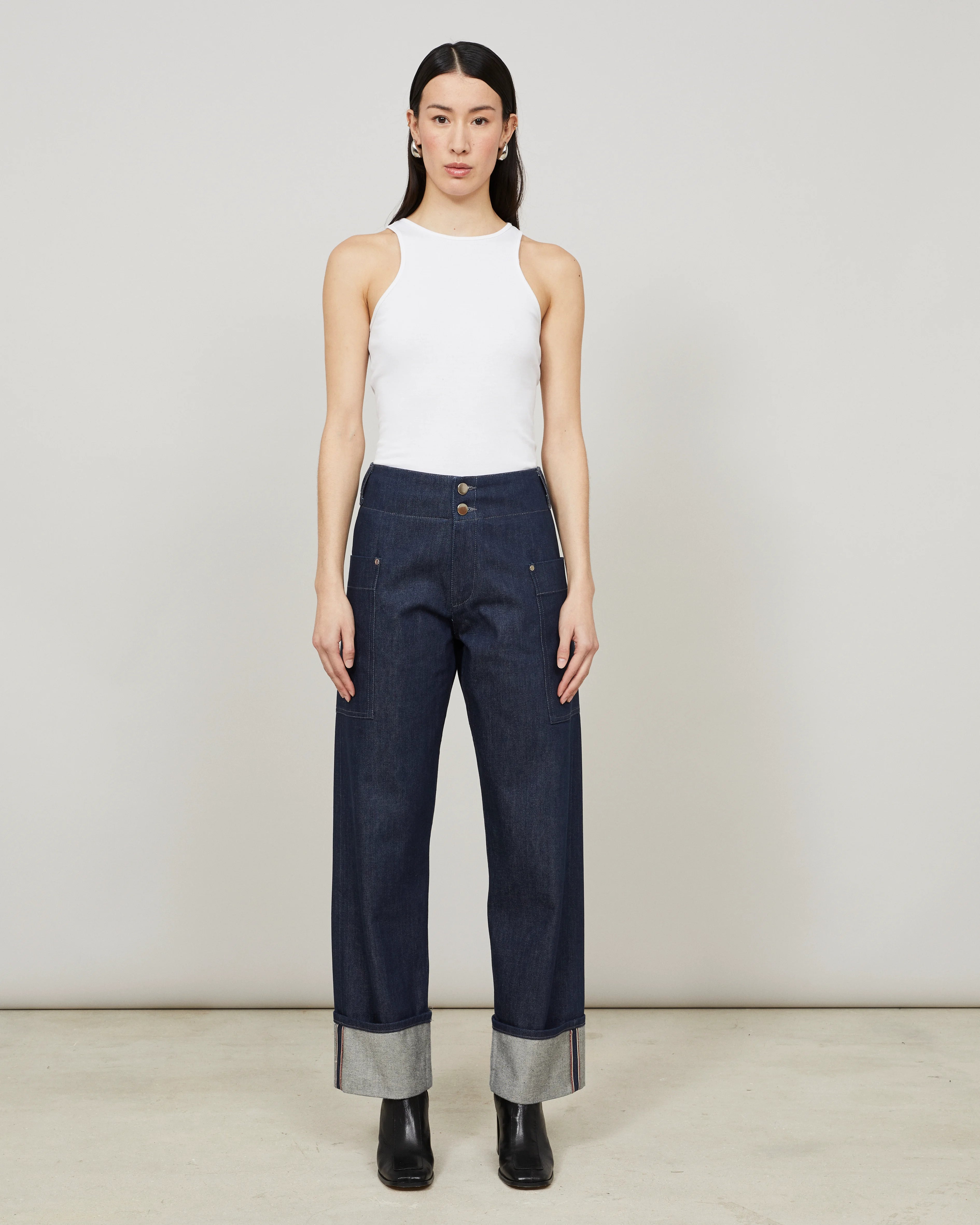 UTOR - Pantalon cargo en denim brut