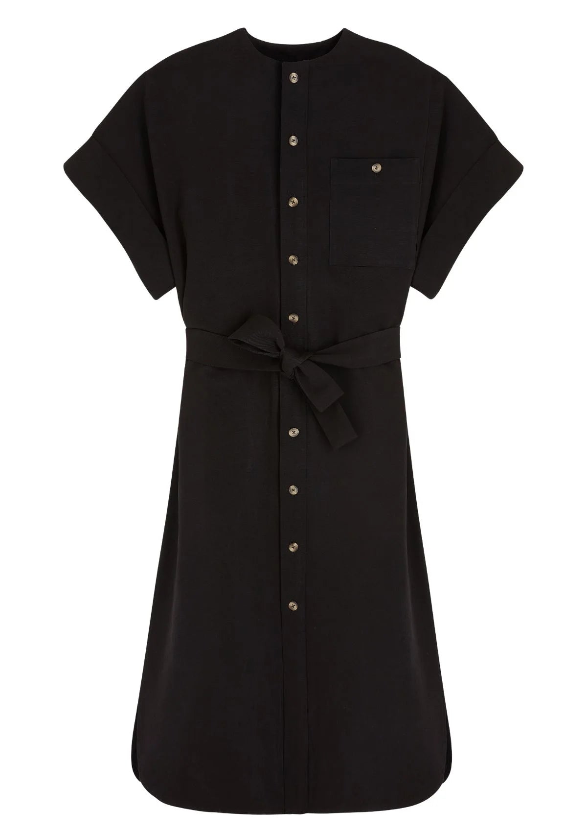 MOORI - Caftan ceinturé en coton-lin