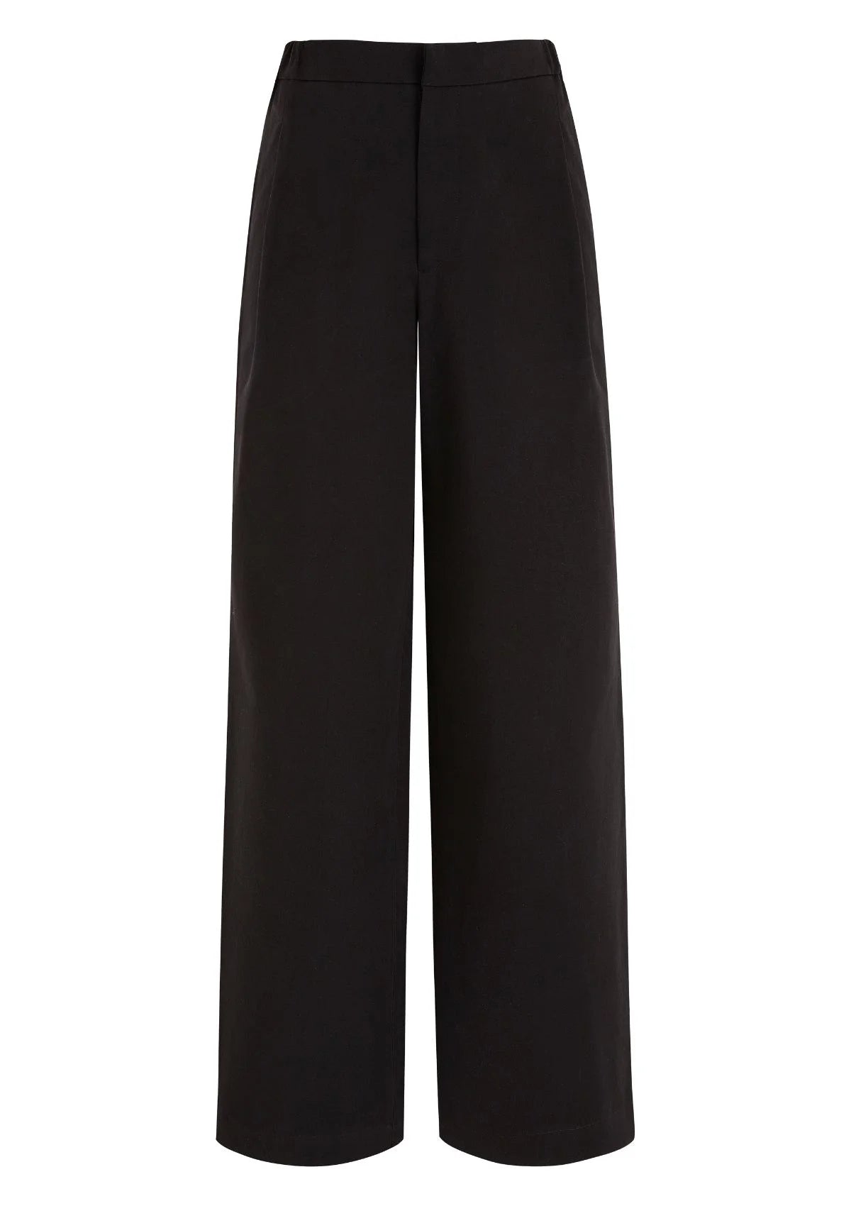 SOUTH - Wide-leg pleated trouser in cotton-linen twill
