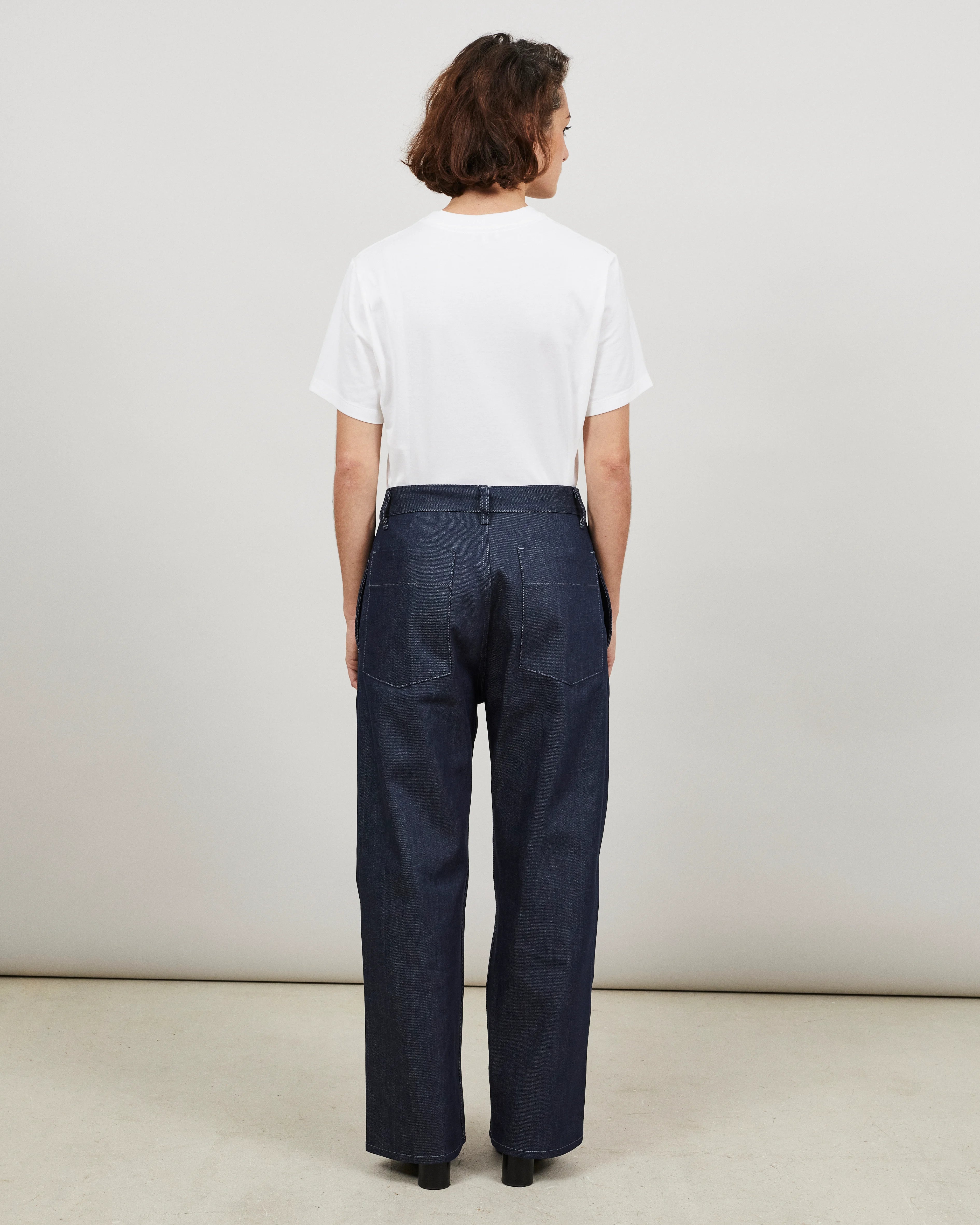 AMPIO - Pantalon ample en denim indigo