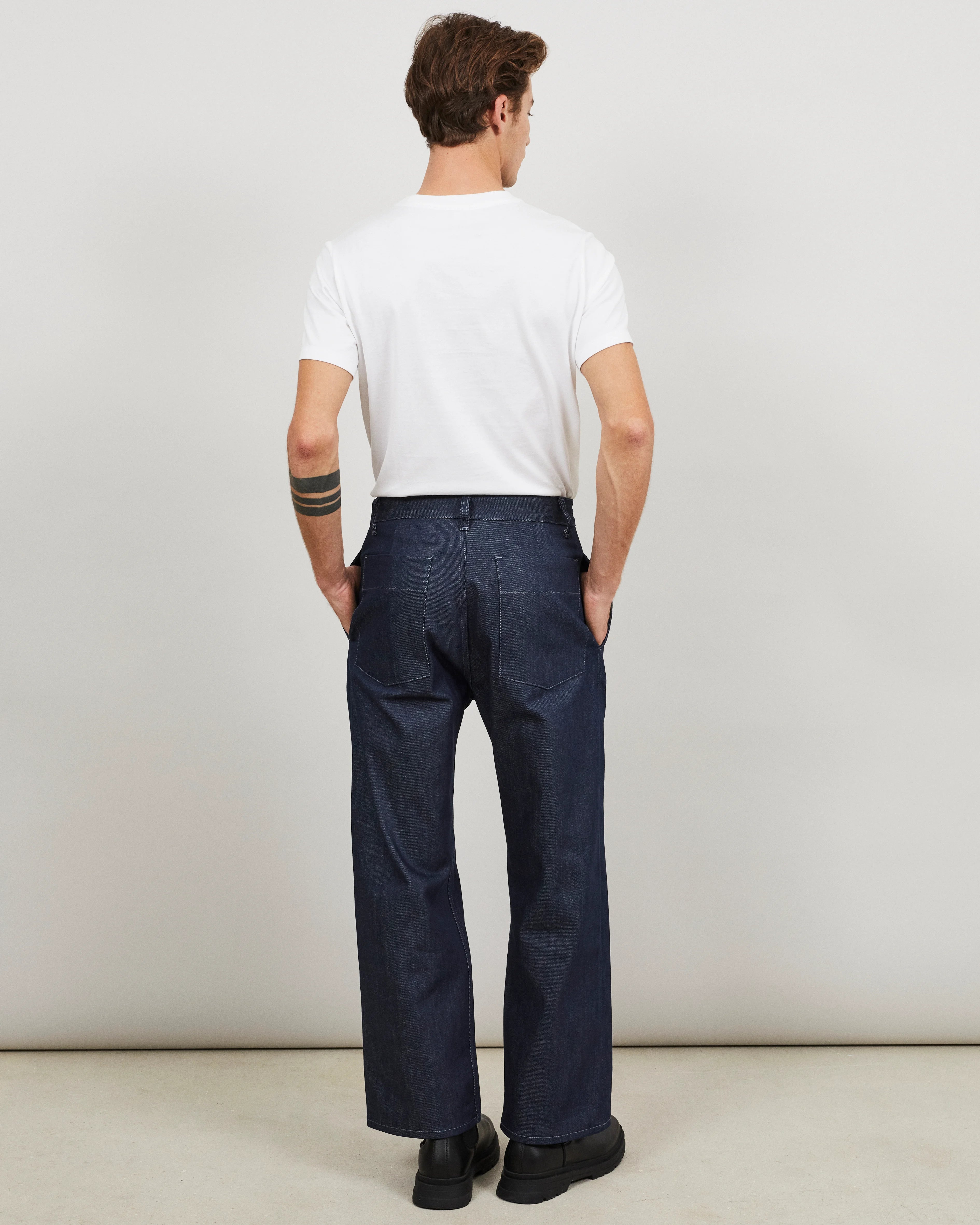 AMPIO - Pantalon ample en denim indigo