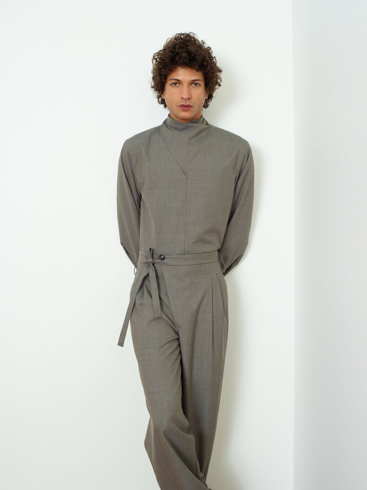 FOLD - Pantalon à plis en laine Super 110's
