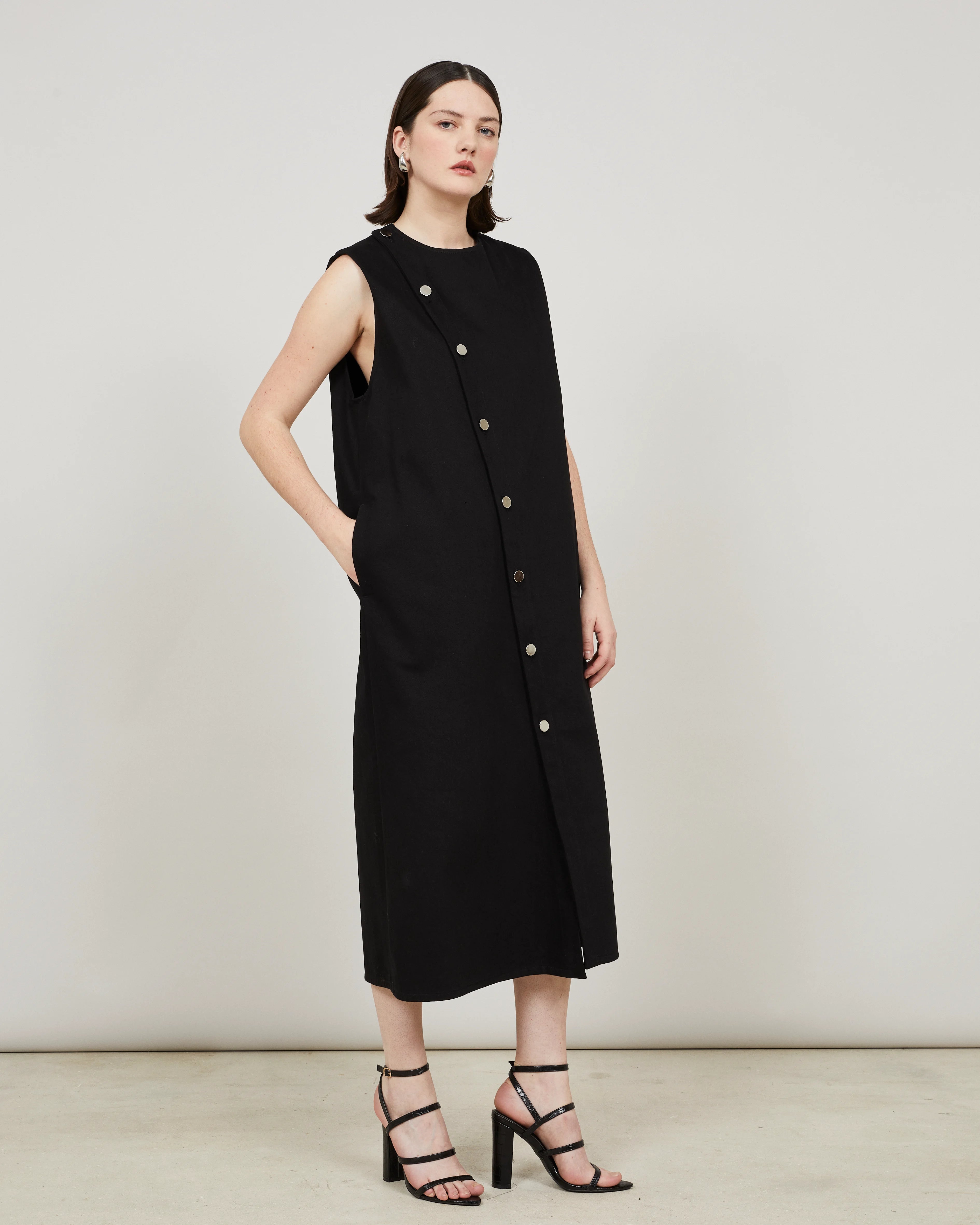 GALIS - Robe longue asymétrique en denim