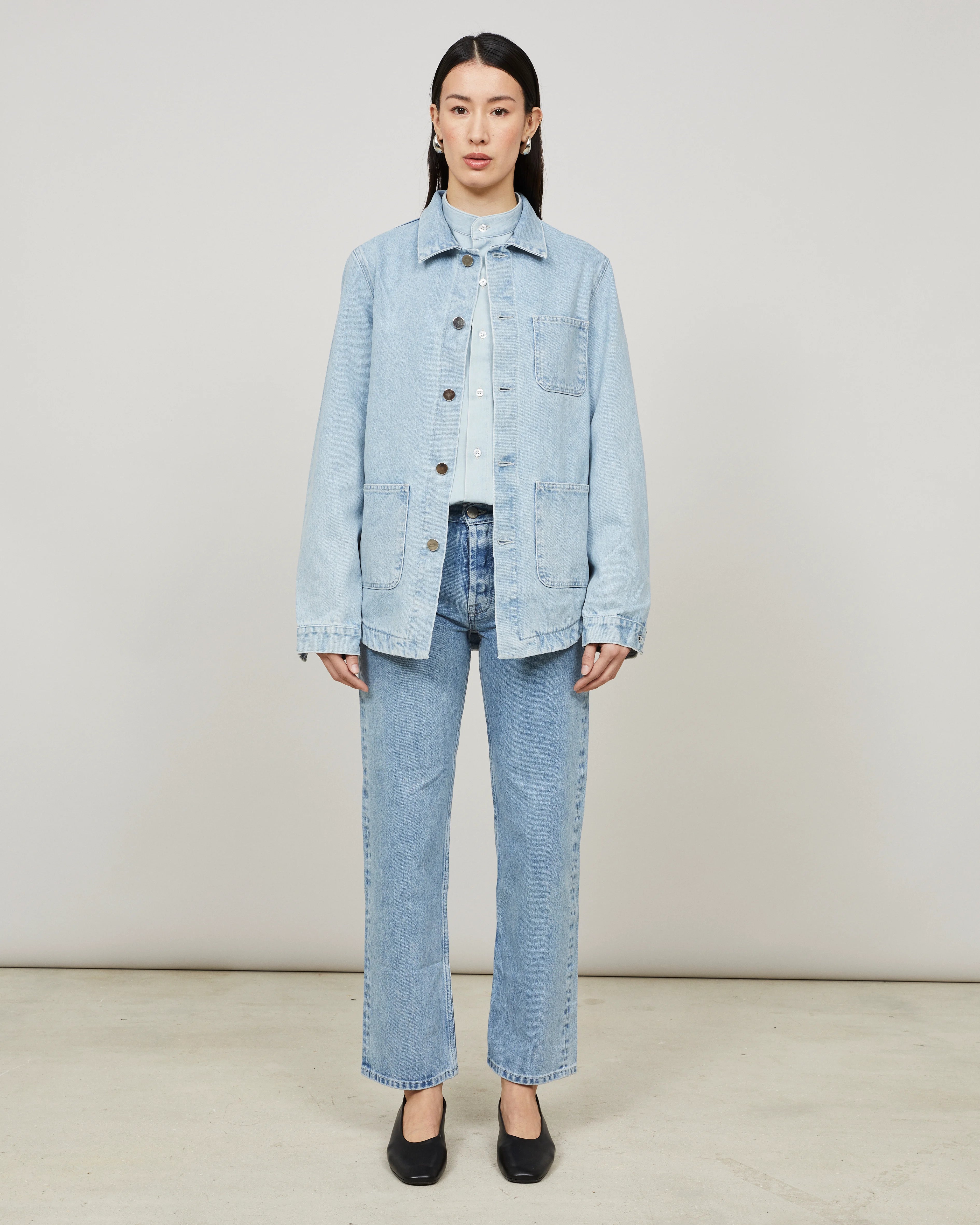 GENESIS - Veste workwear en denim lavé