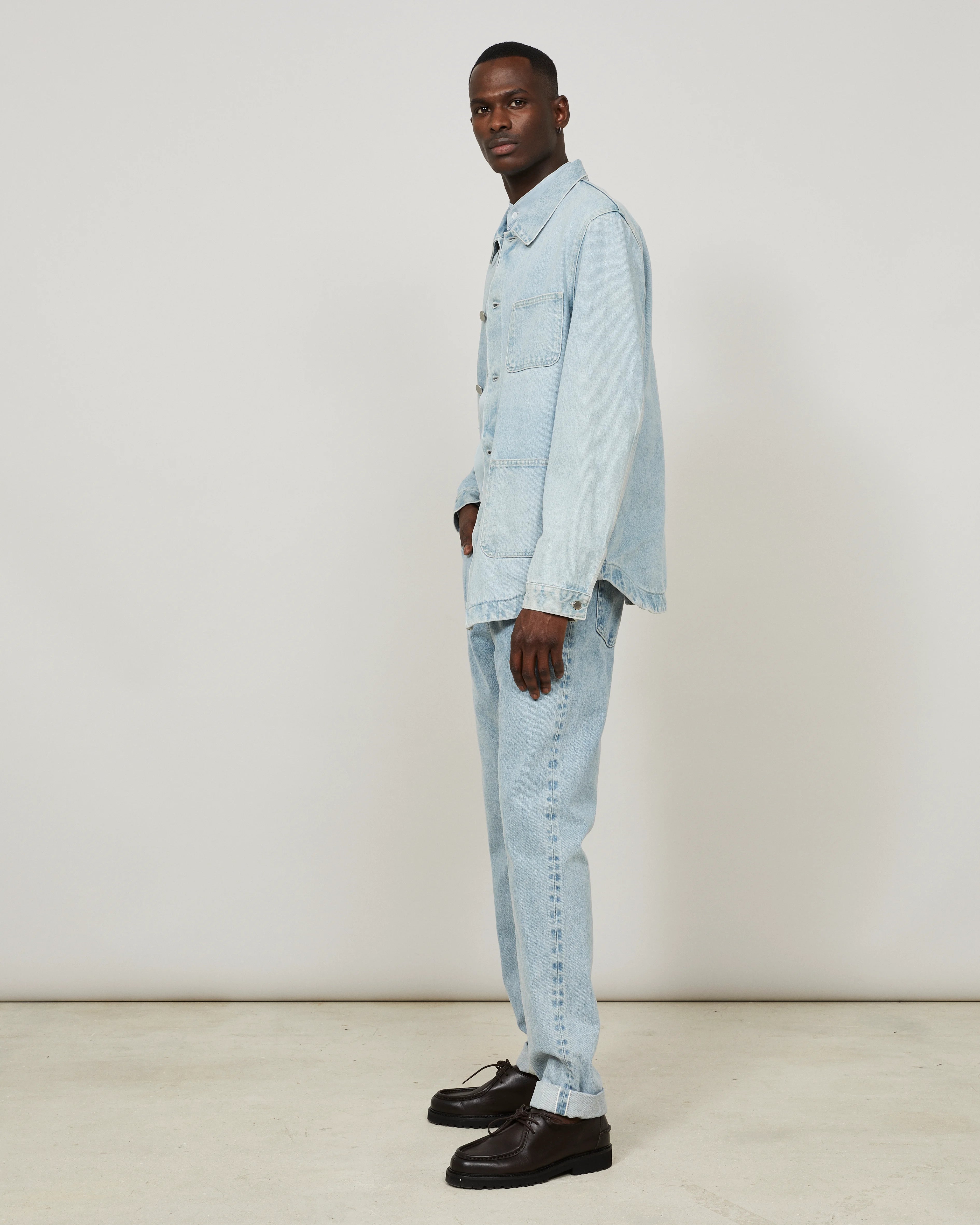 GENESIS - Veste workwear en denim lavé