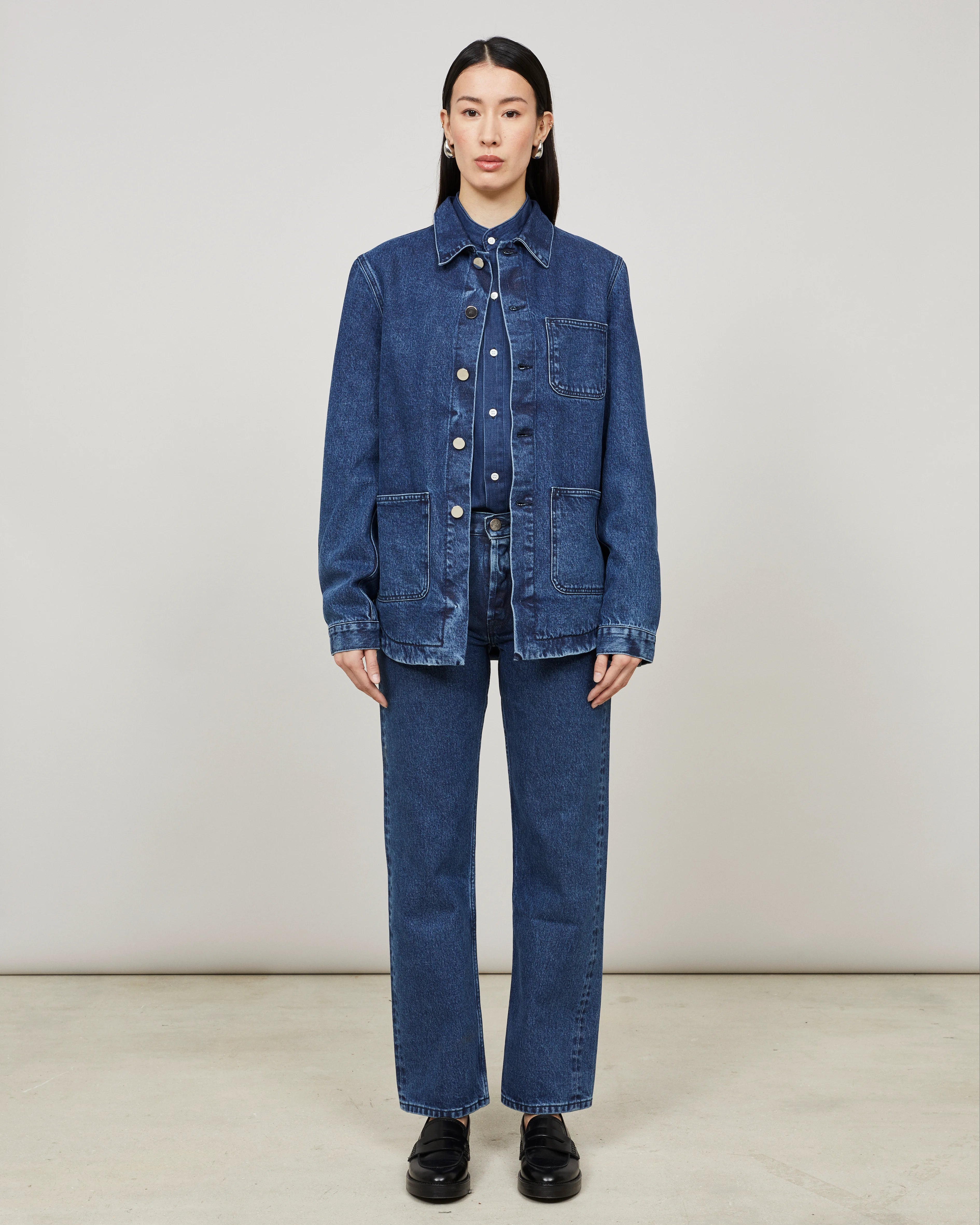 GENESIS - Veste workwear en denim lavé