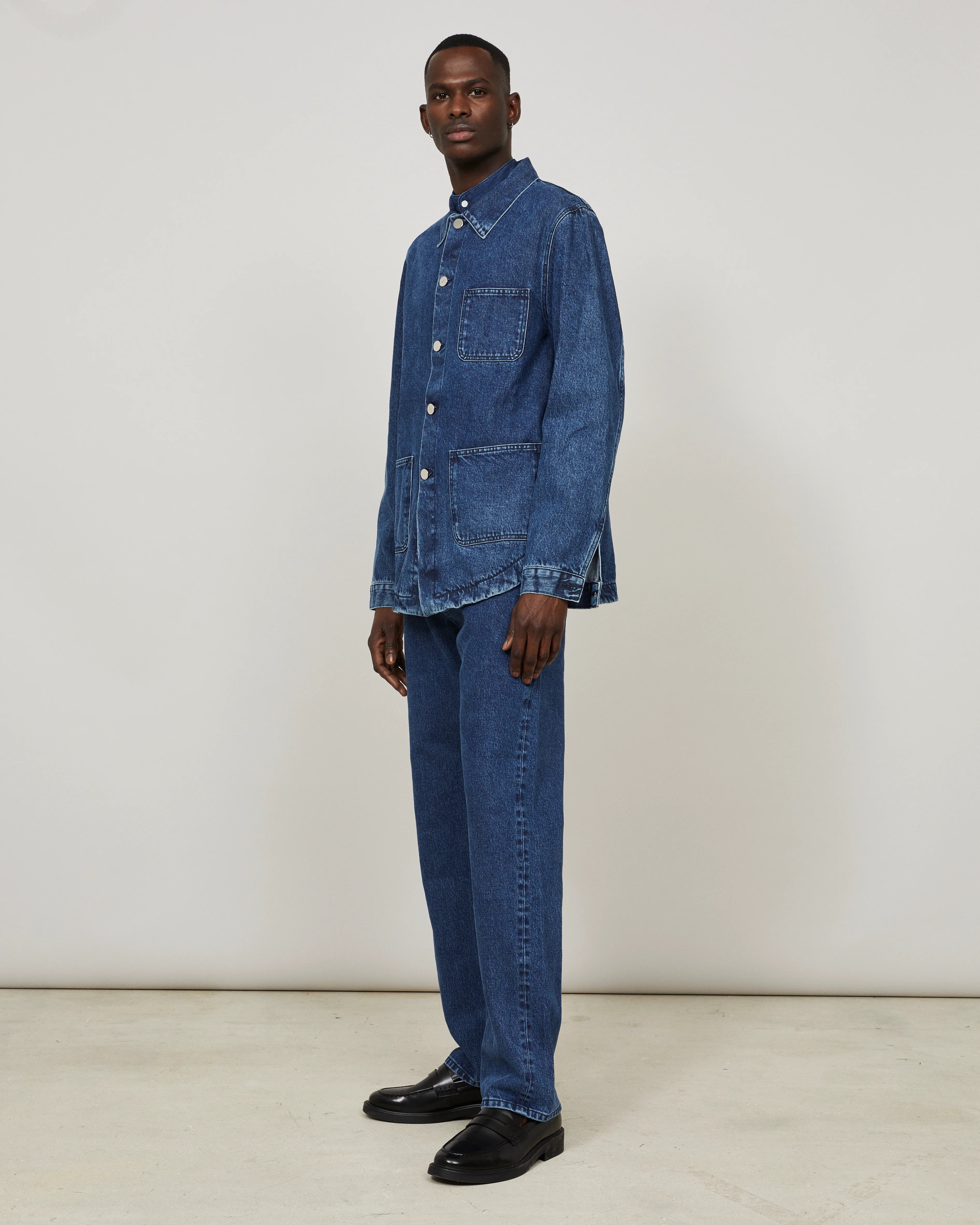 GENESIS - Veste workwear en denim lavé