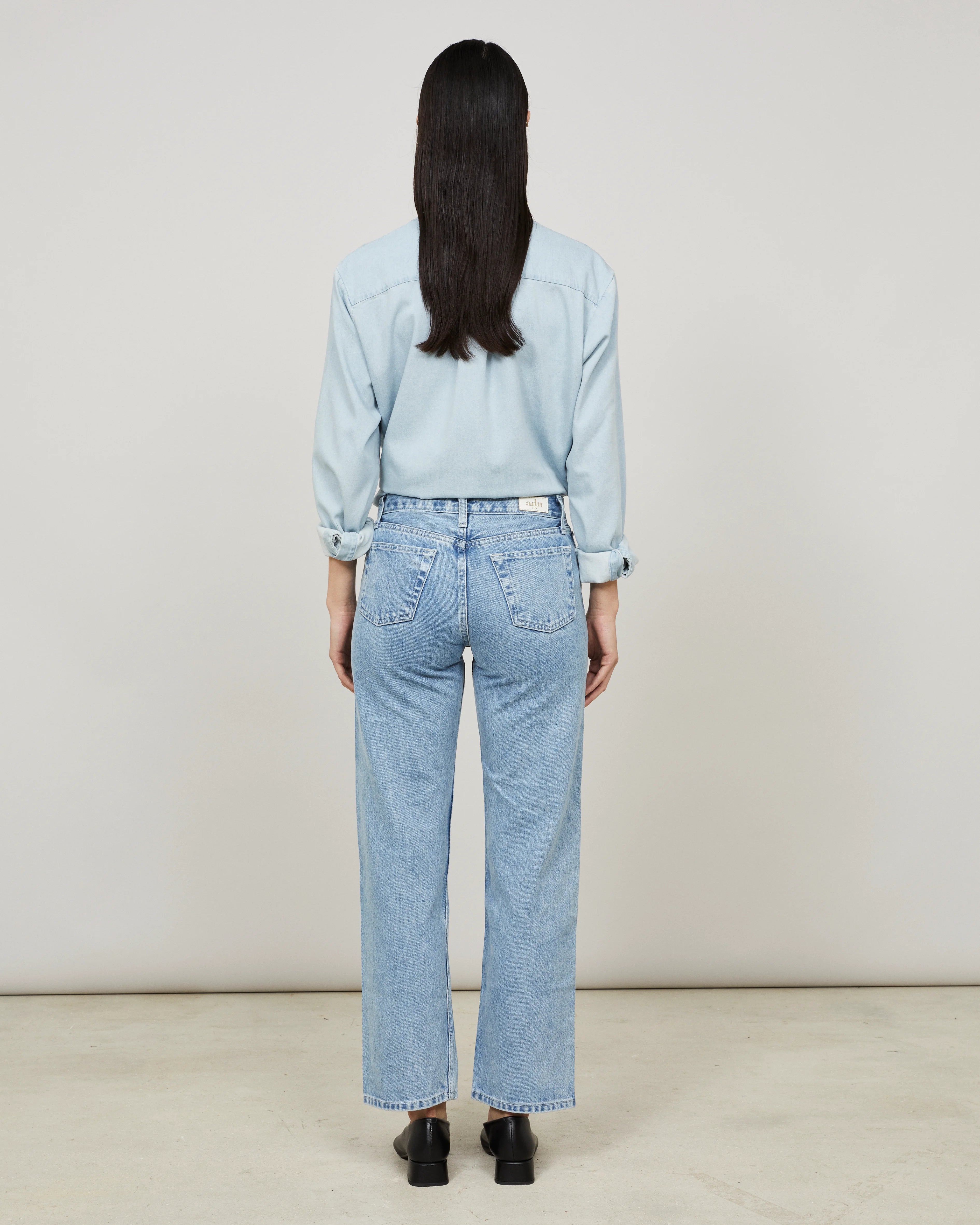 JANUS pour Elle - Pantalon droit en denim lavé