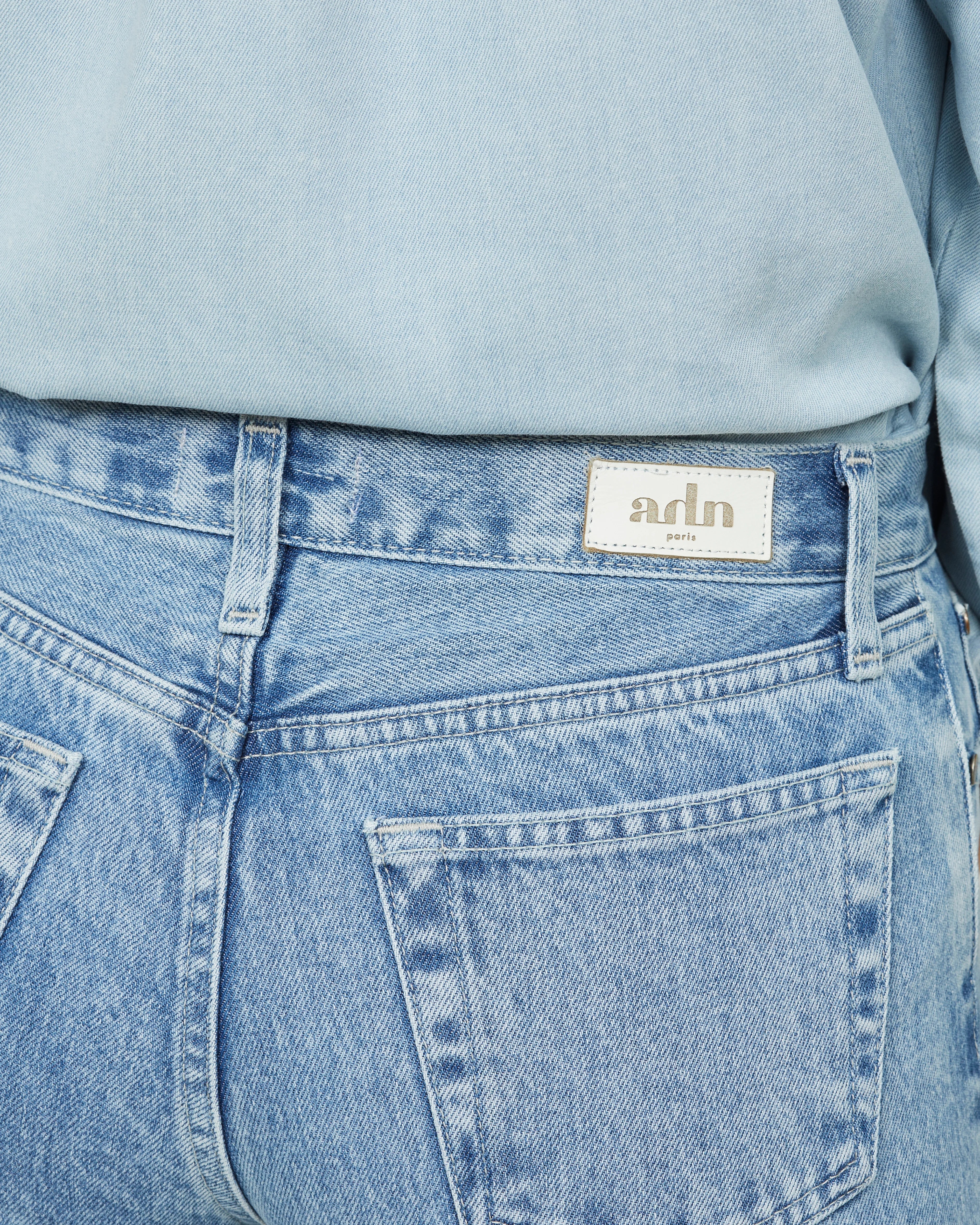 JANUS pour Elle - Pantalon droit en denim lavé