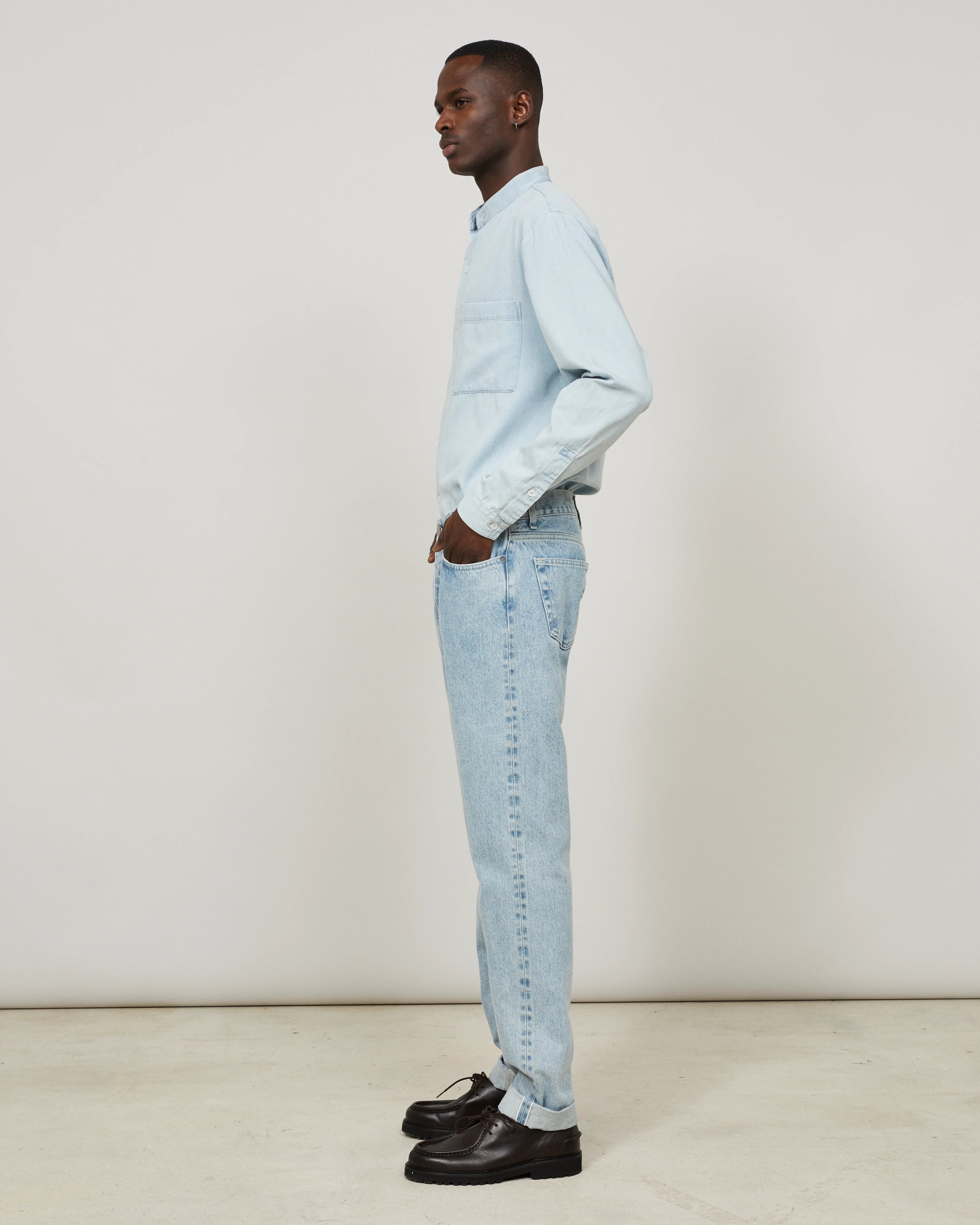 JANUS pour Lui - Pantalon droit en denim lavé
