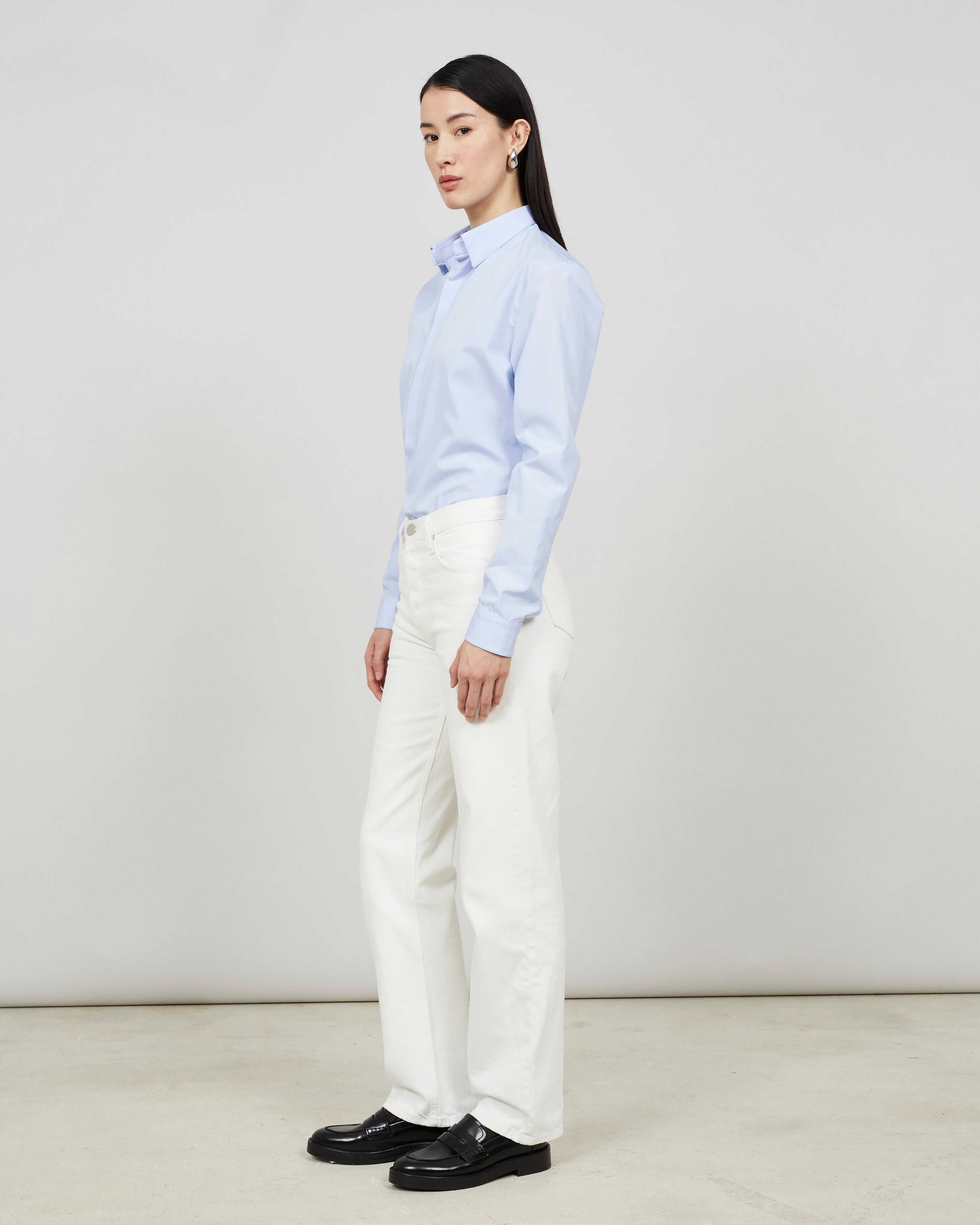 JANUS pour Elle - Pantalon droit en denim écru