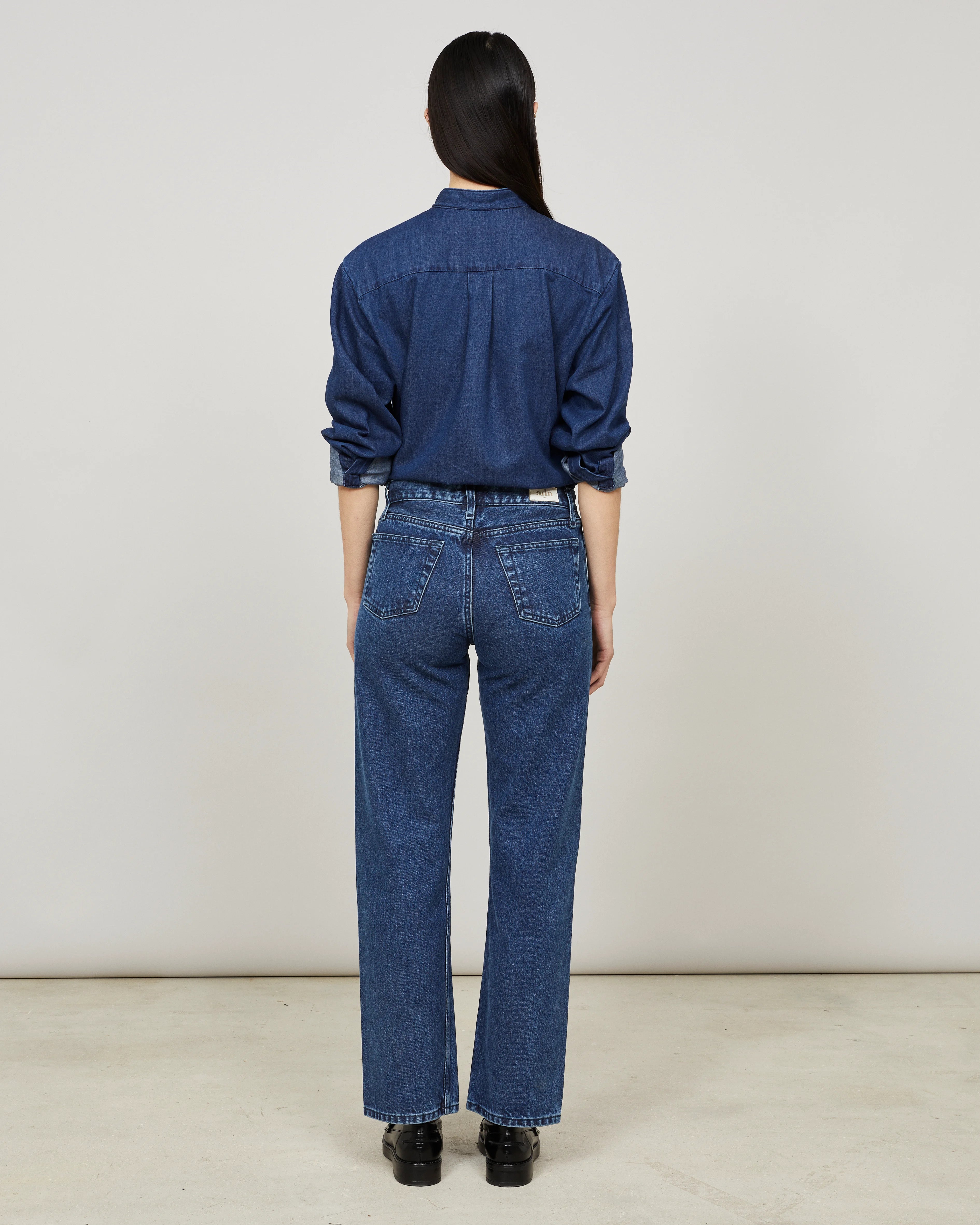 JANUS pour Elle - Pantalon droit en denim lavé