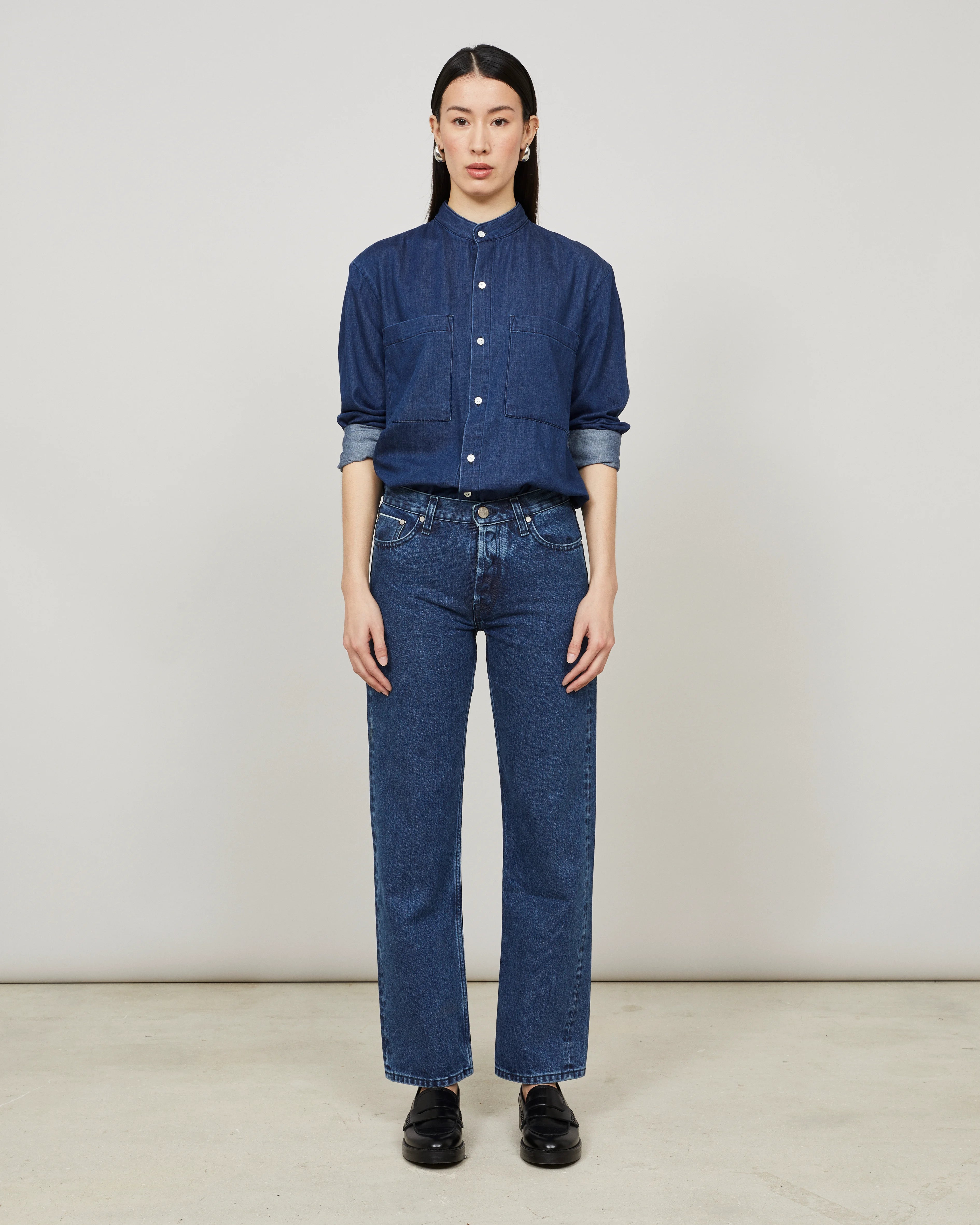 JANUS pour Elle - Pantalon droit en denim lavé