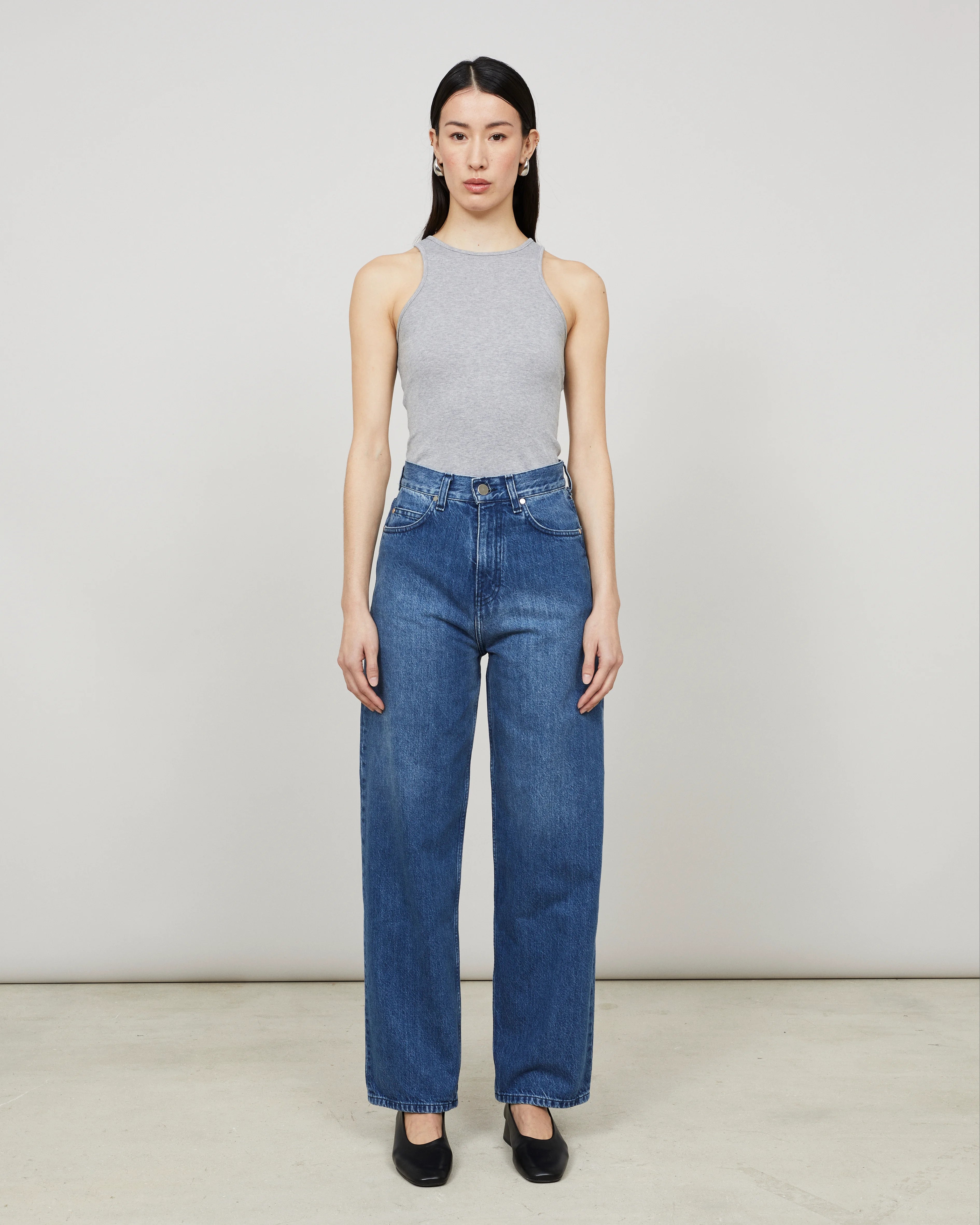 LARS - Pantalon ample en denim lavé