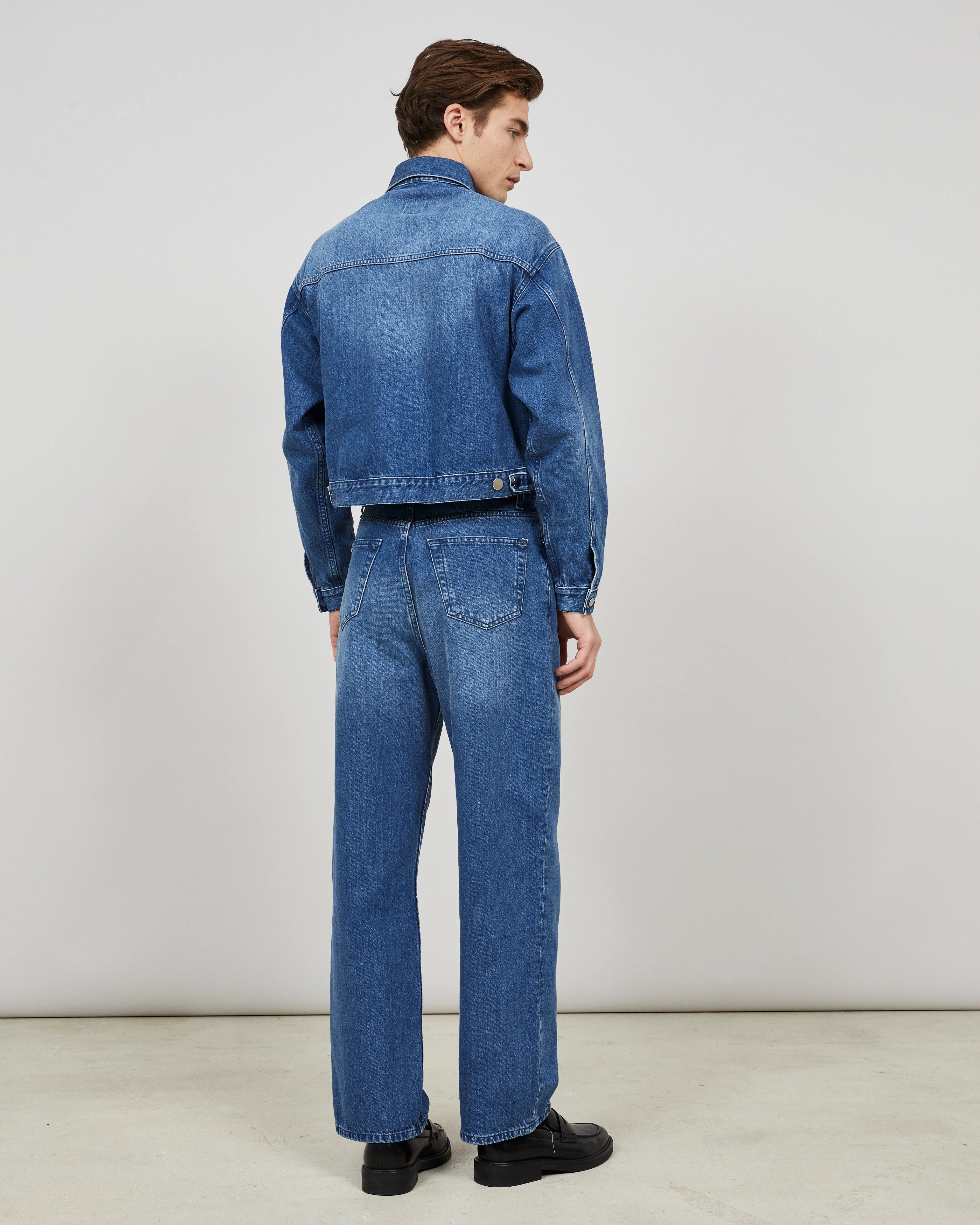LARS - Pantalon ample en denim lavé