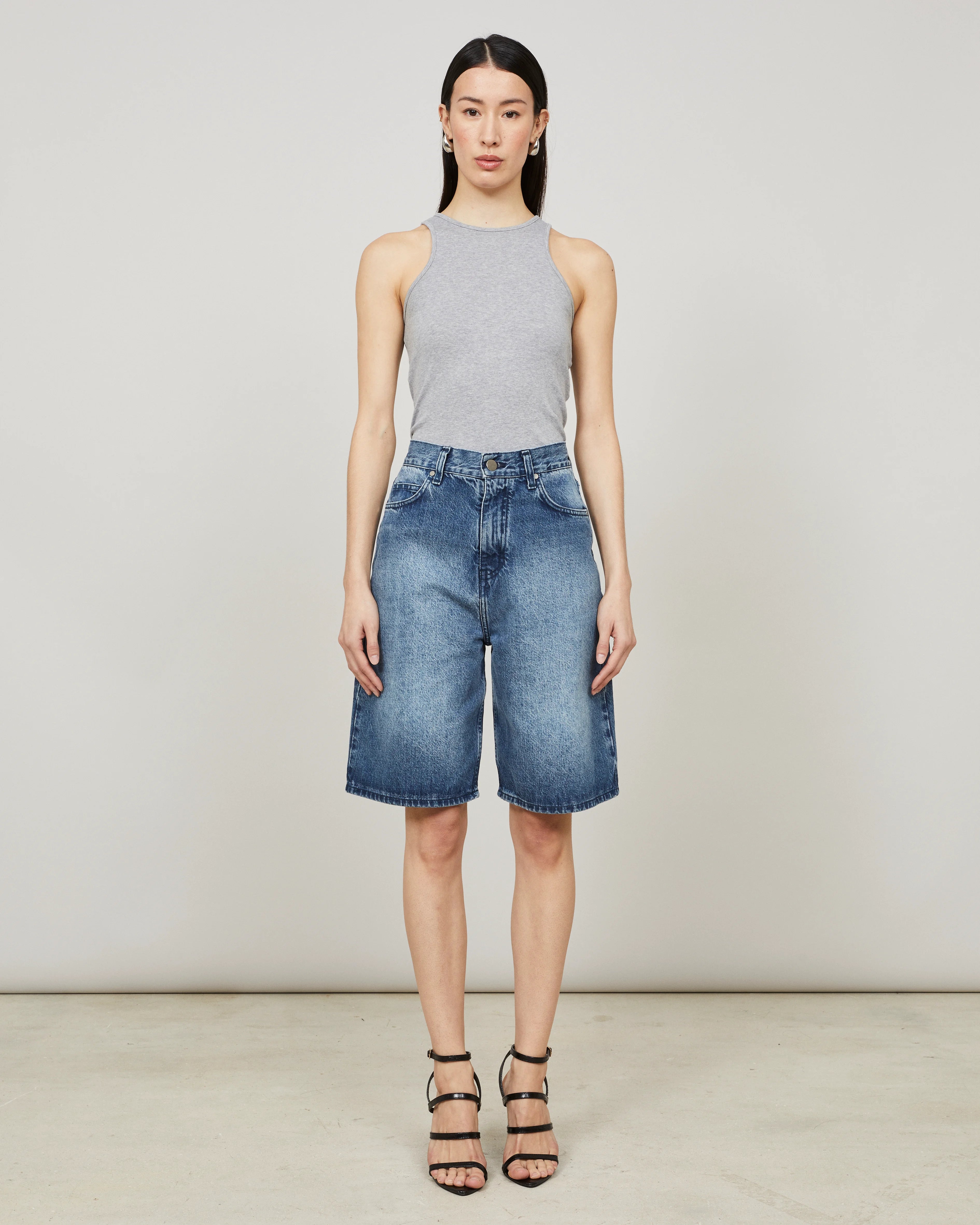 LARS Mini - Bermuda en denim lavé