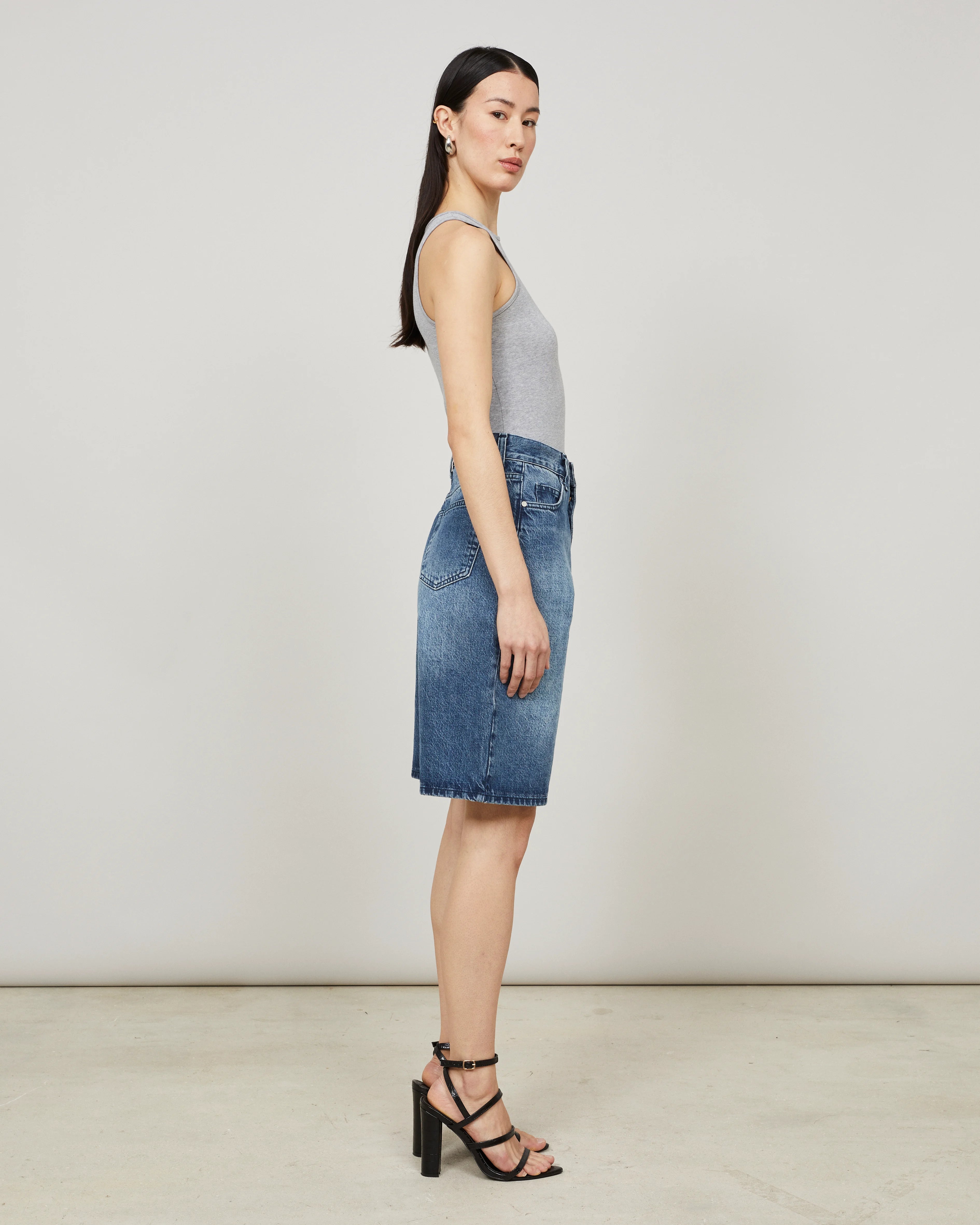 LARS Mini - Bermuda en denim lavé
