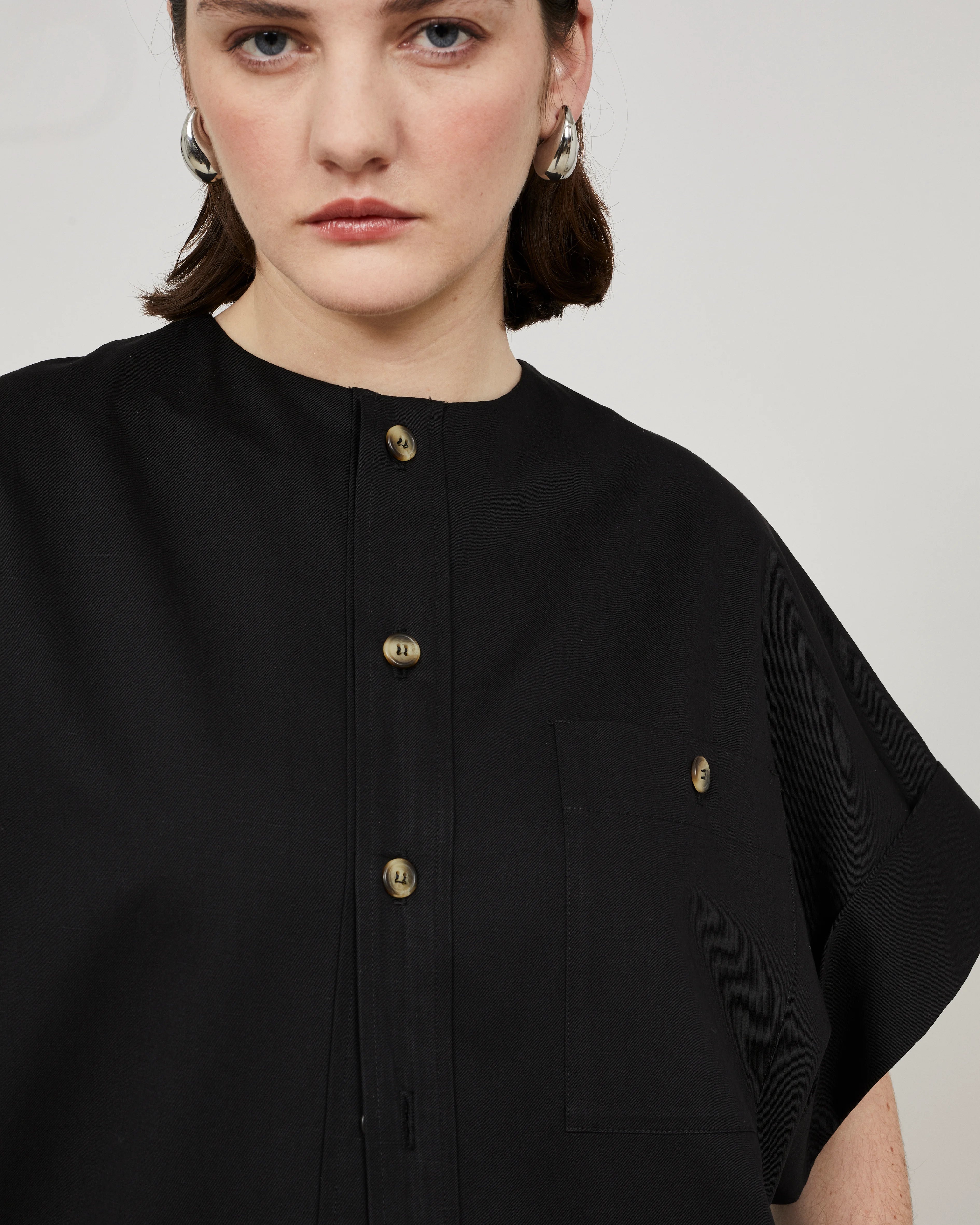 MOORI - Caftan ceinturé en coton-lin