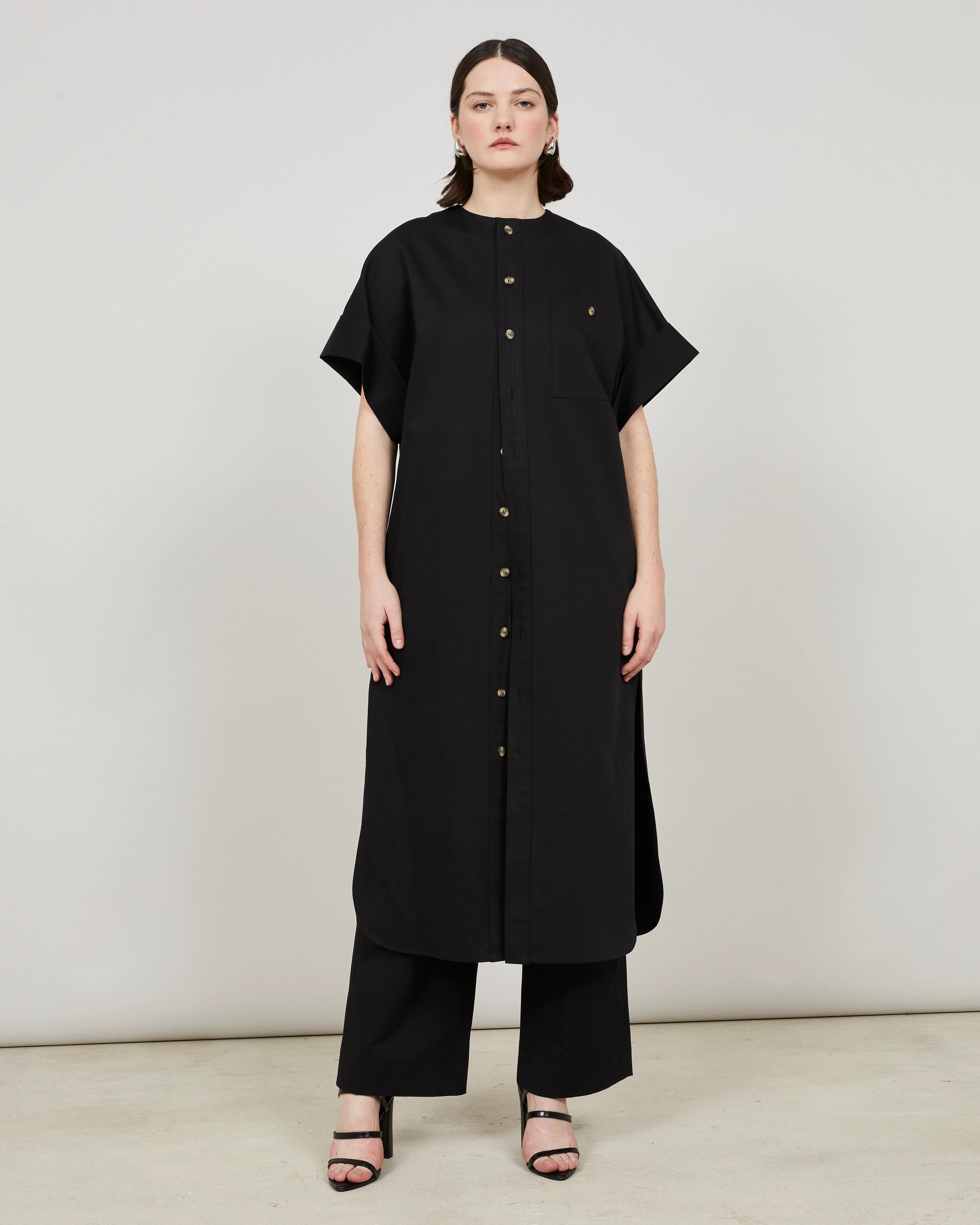 MOORI - Caftan ceinturé en coton-lin