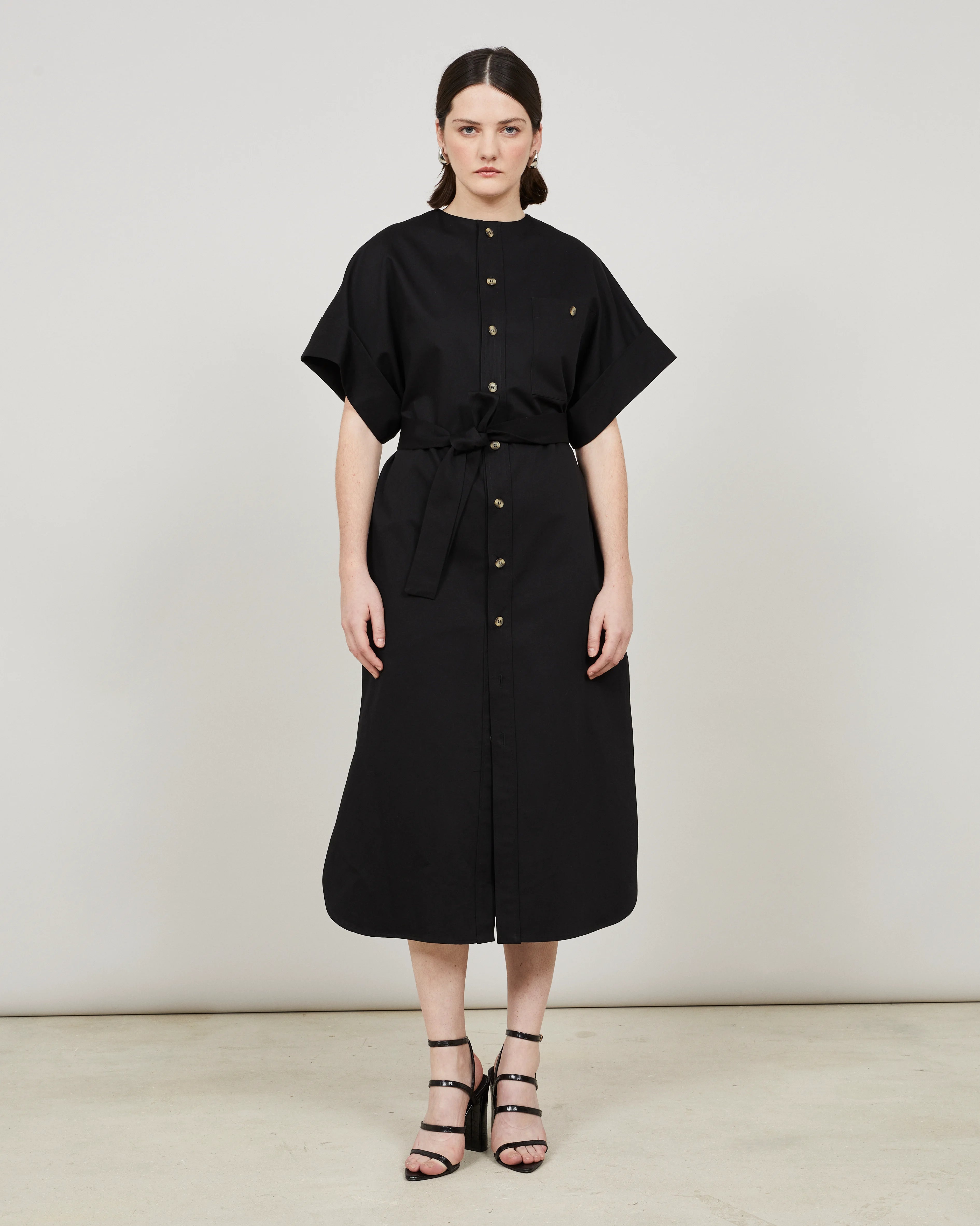 MOORI - Caftan ceinturé en coton-lin