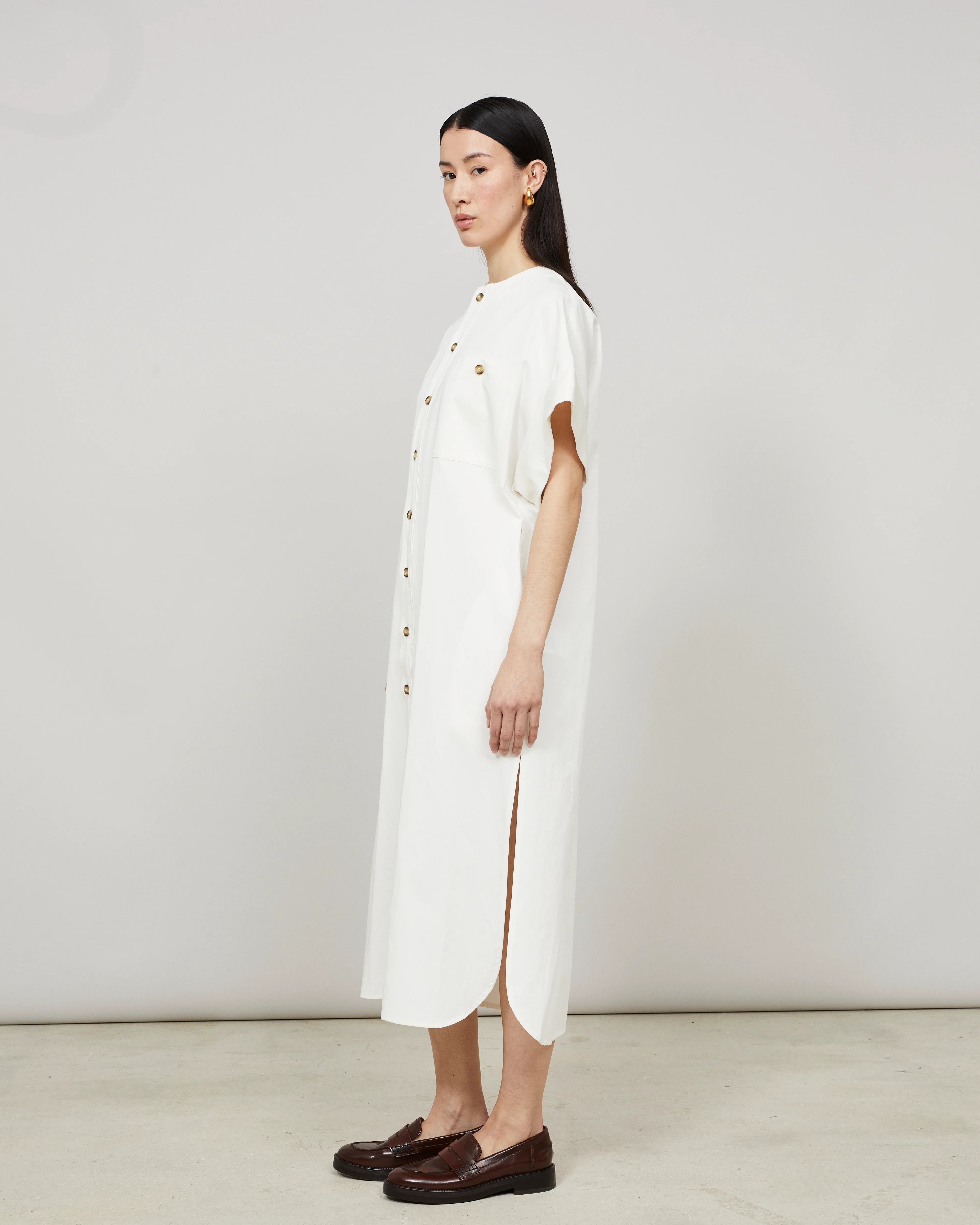 MOORI - Caftan ceinturé en coton-lin