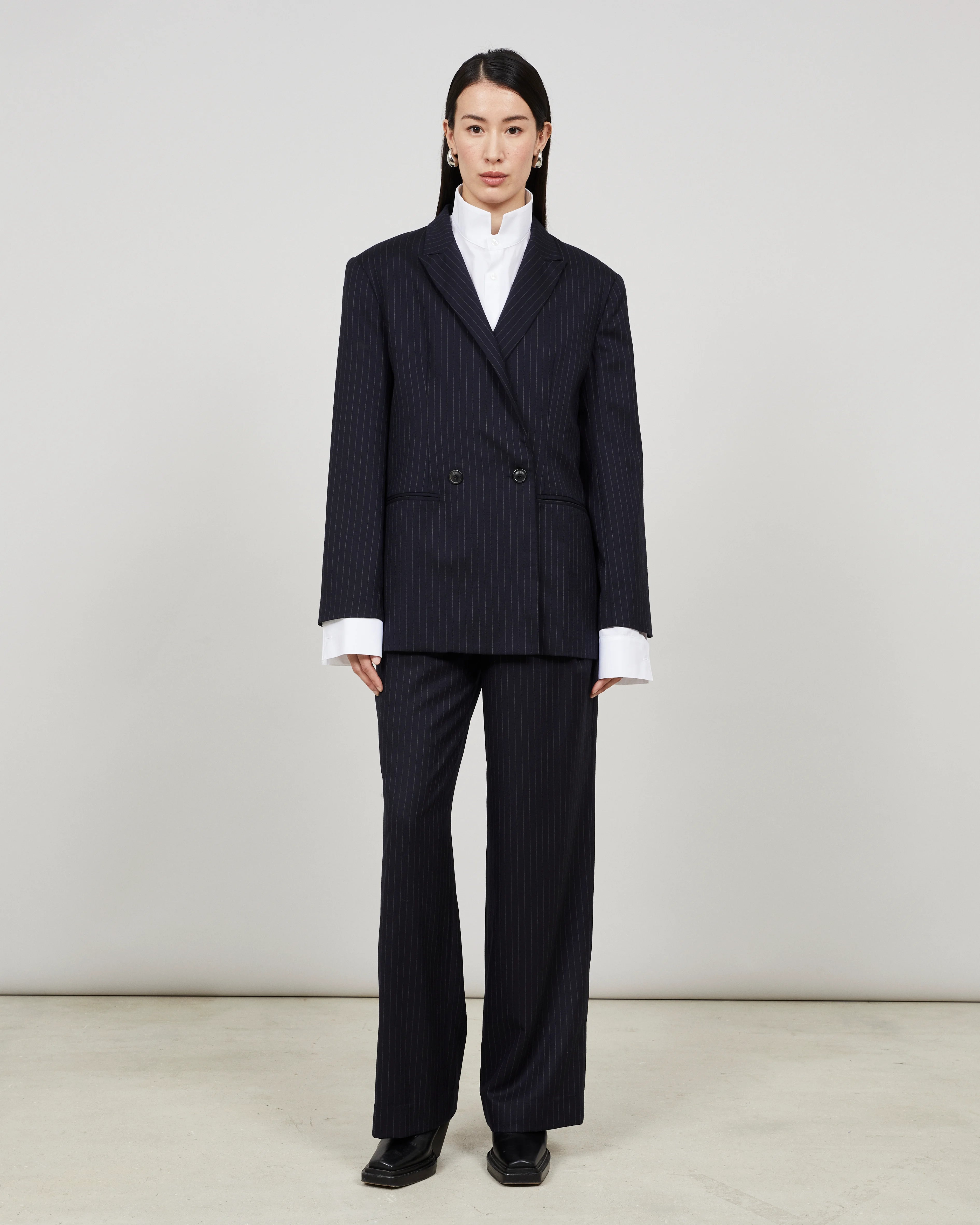 NORTH - Veste croisée en flanelle rayée