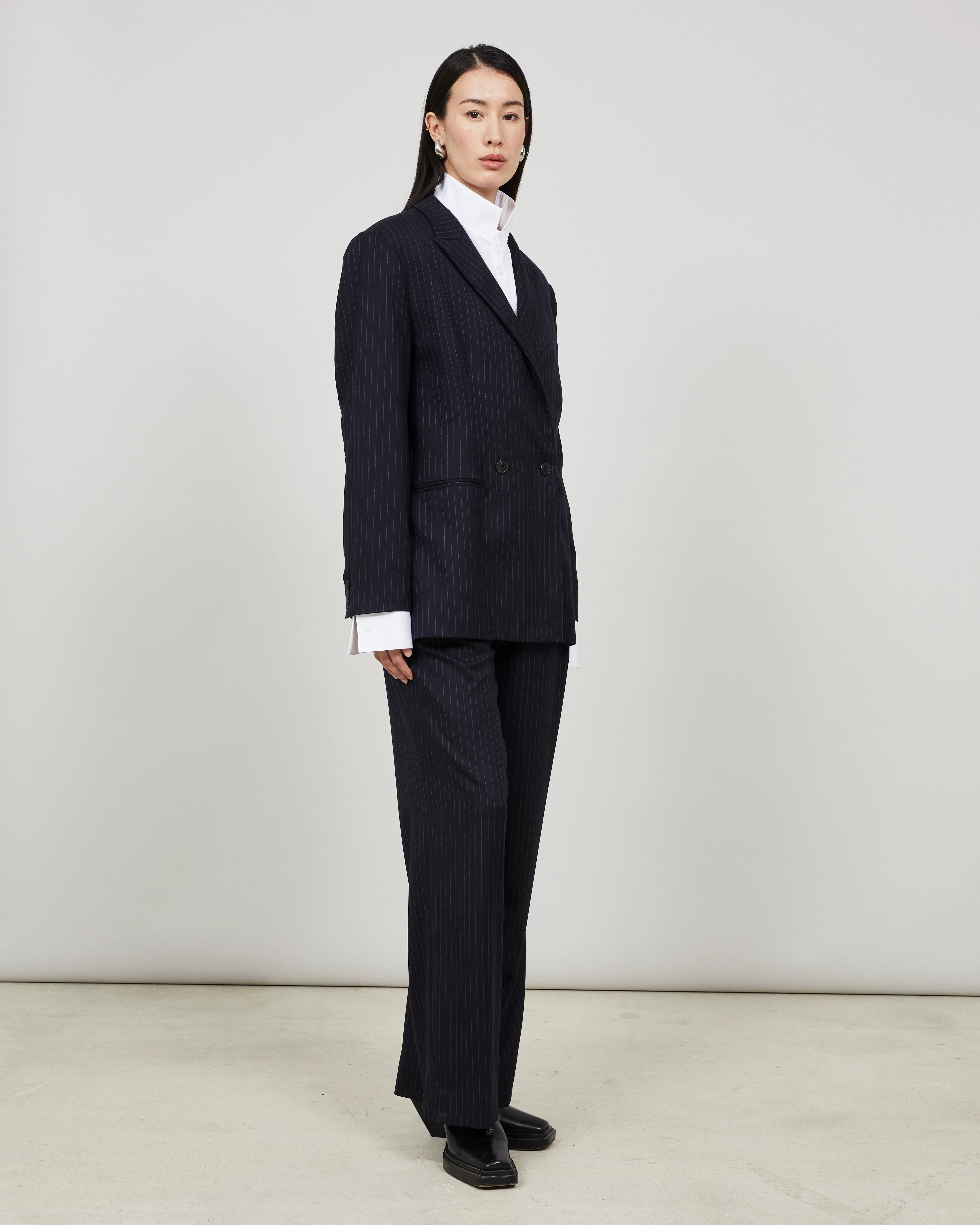 NORTH - Veste croisée en flanelle rayée