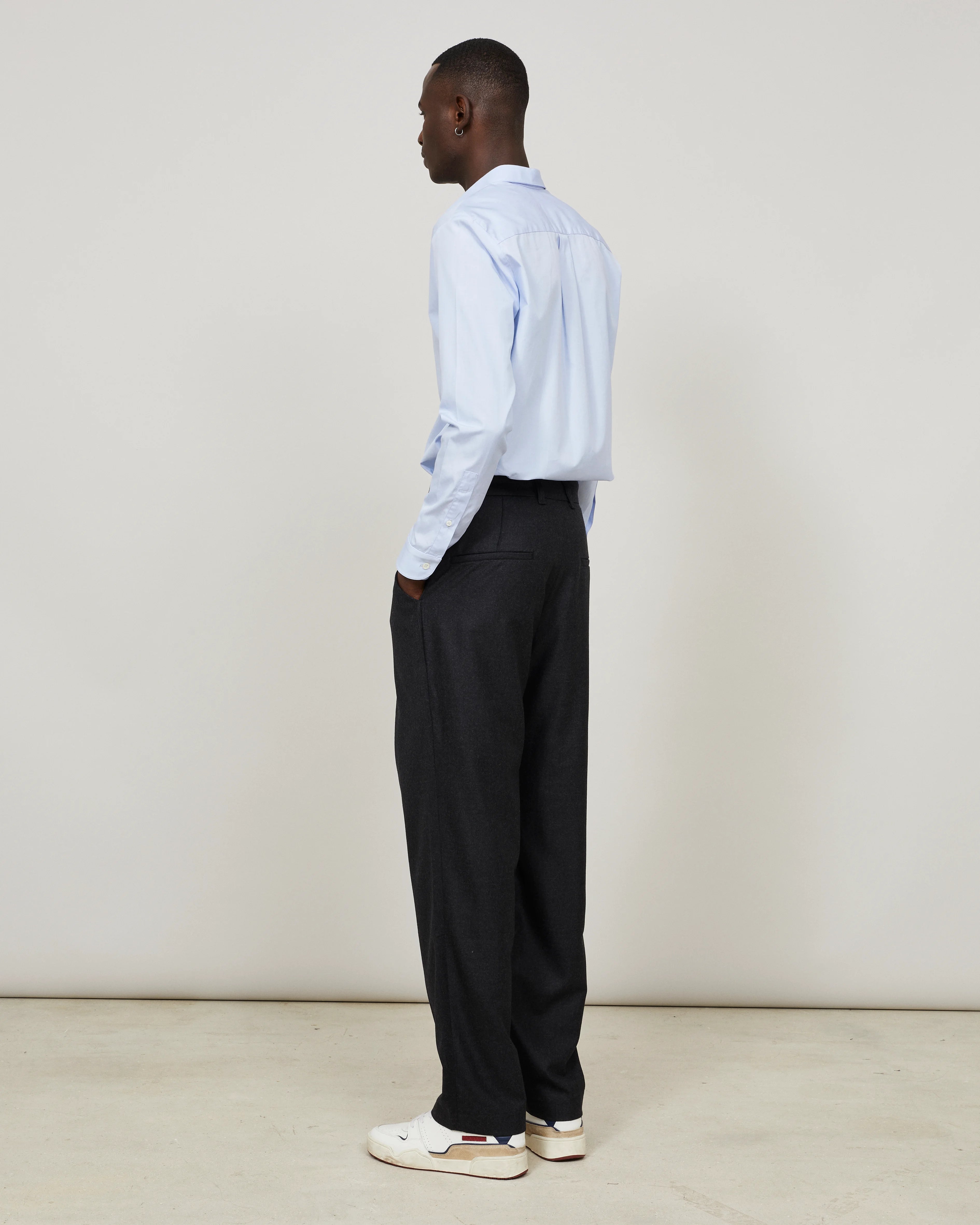 RÉMUS - Large pleated trouser in flannel