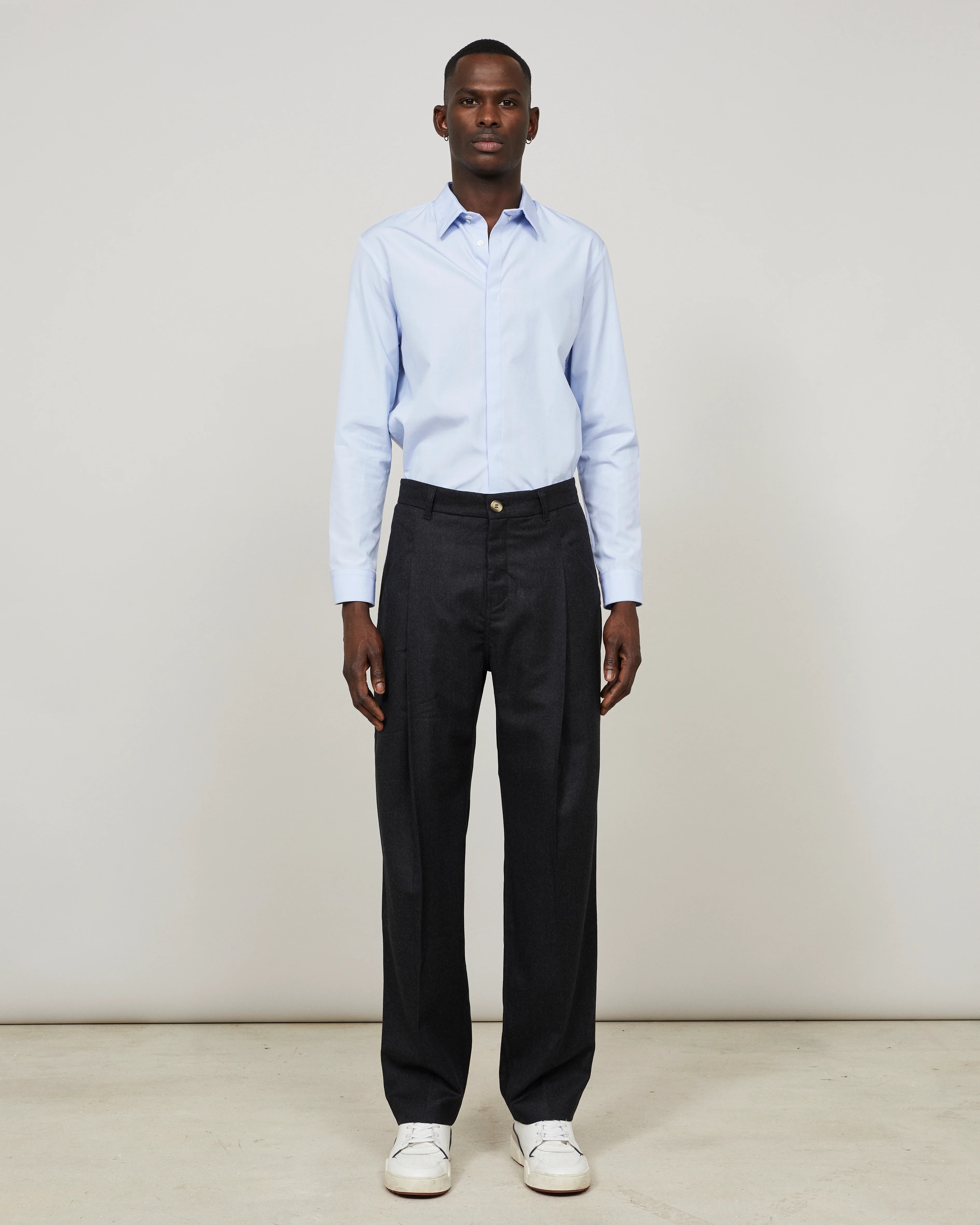 RÉMUS - Large pleated trouser in flannel