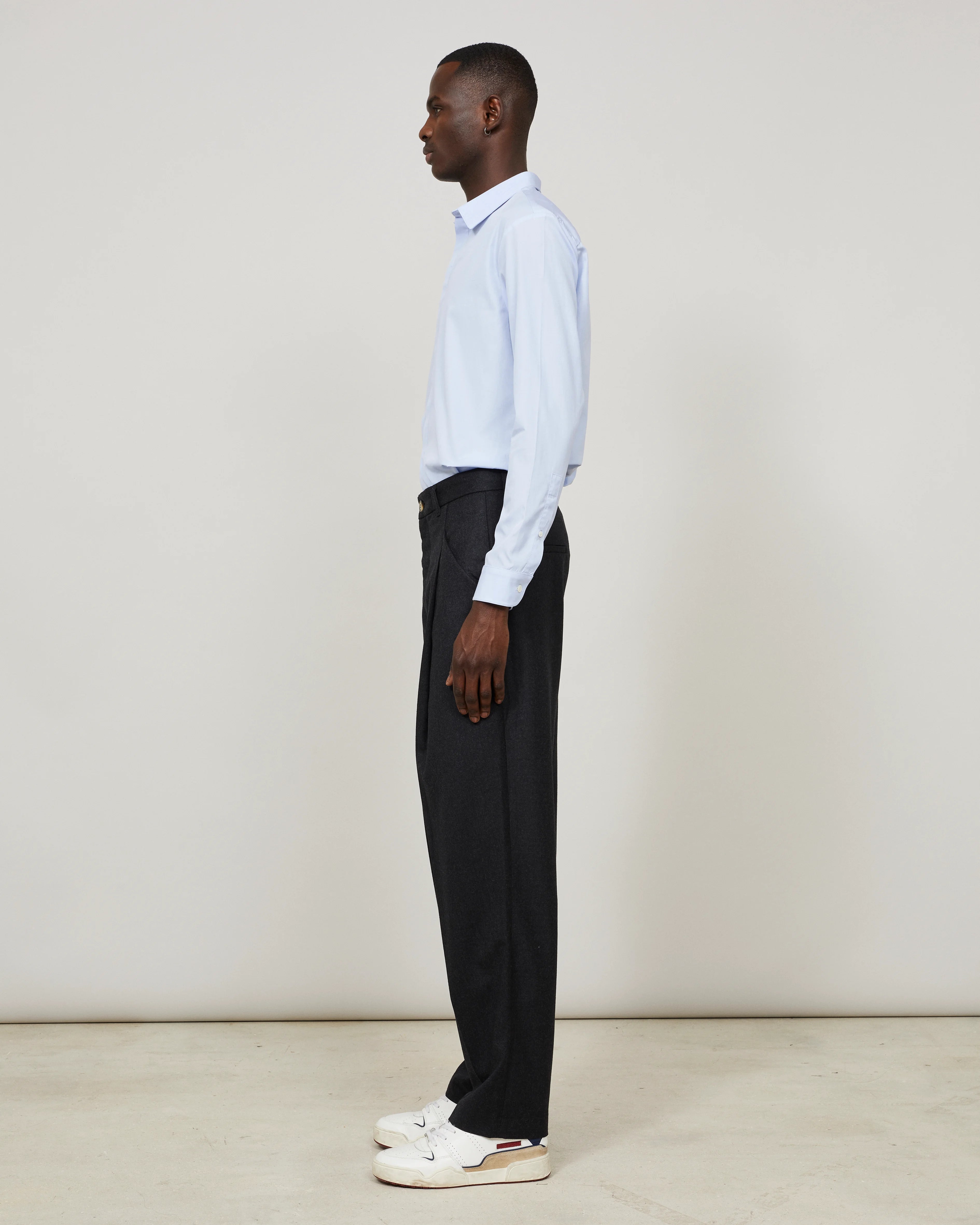RÉMUS - Large pleated trouser in flannel