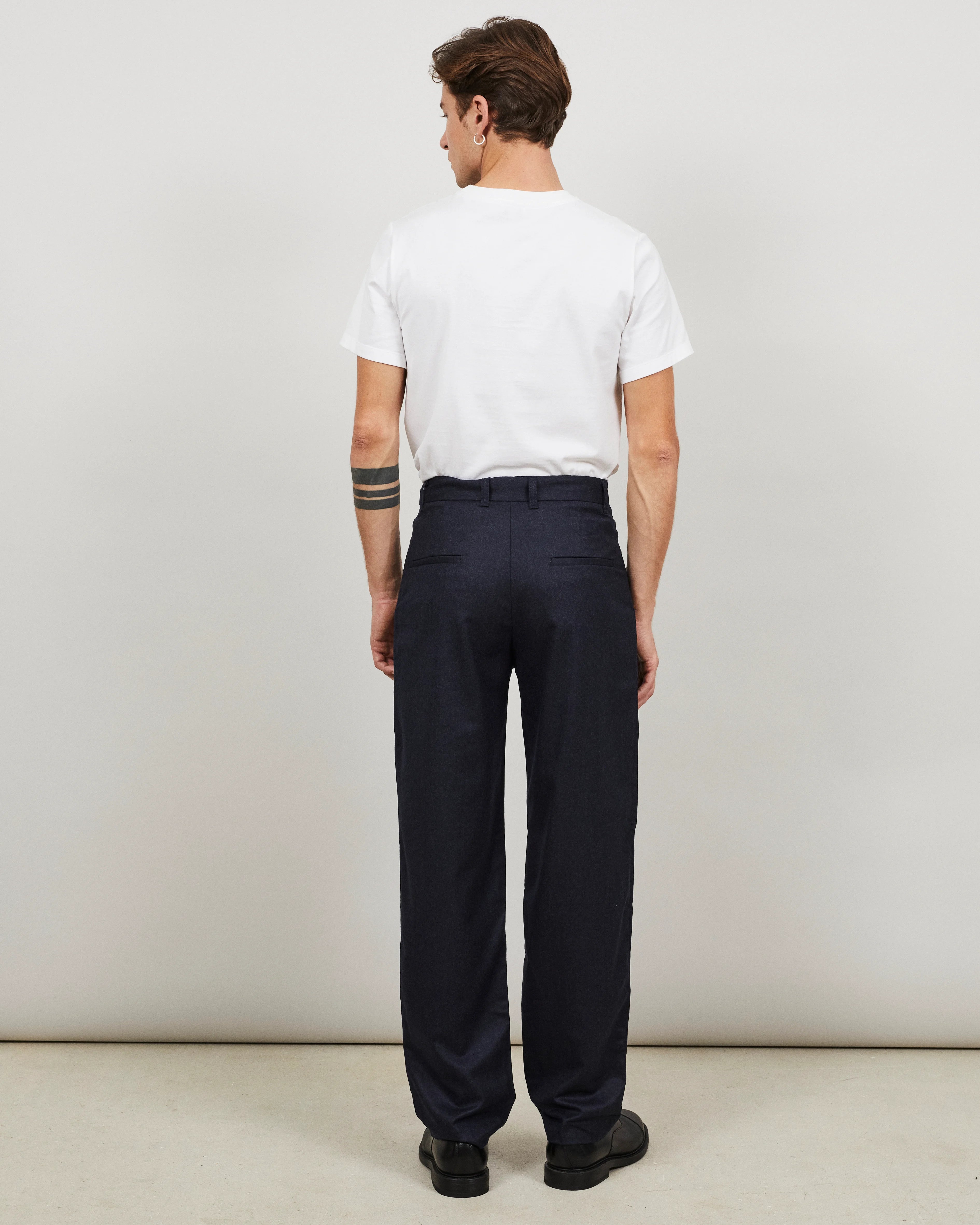 RÉMUS - Large pleated trouser in flannel