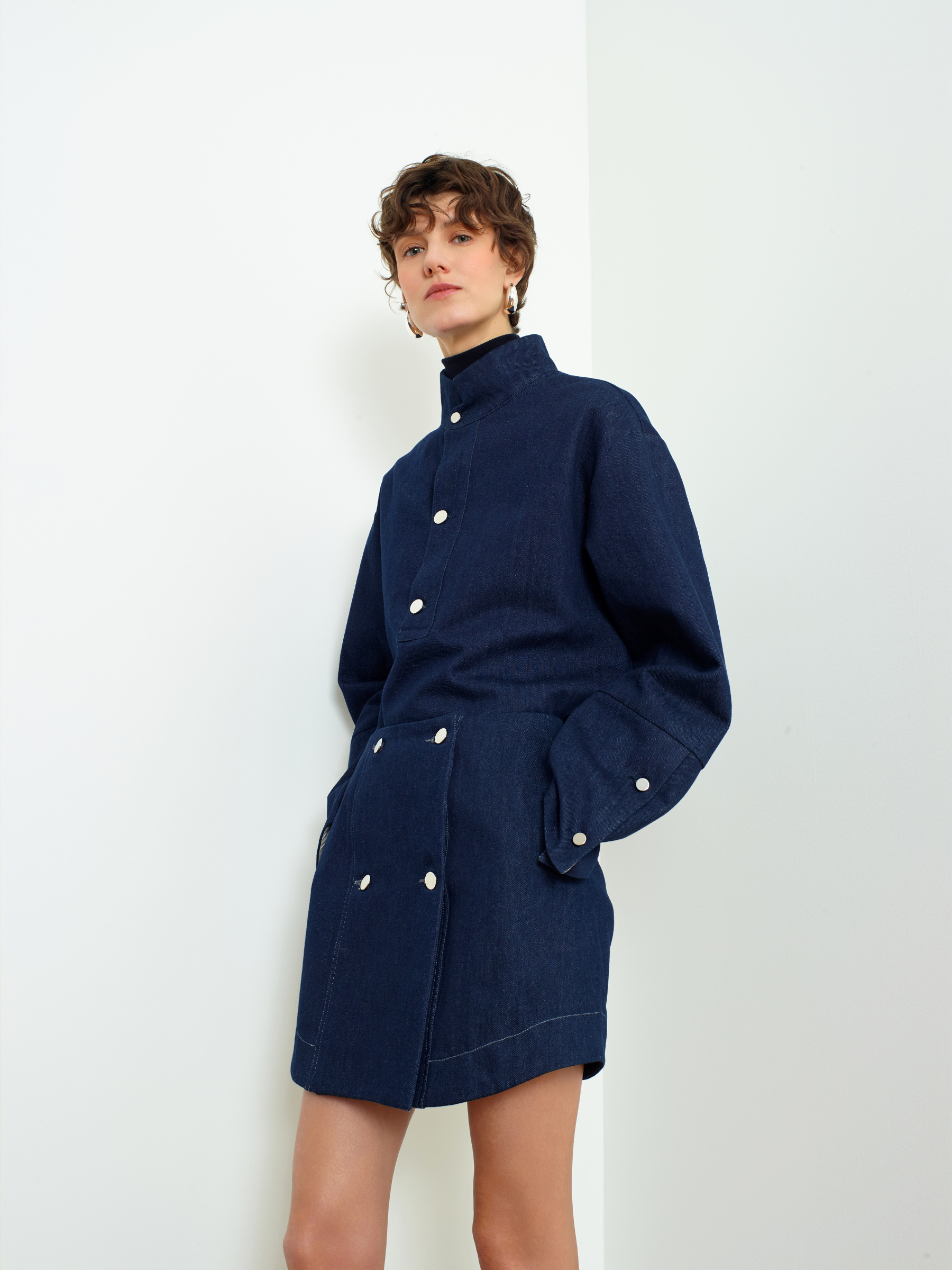 SAYA - Mini-jupe en denim indigo