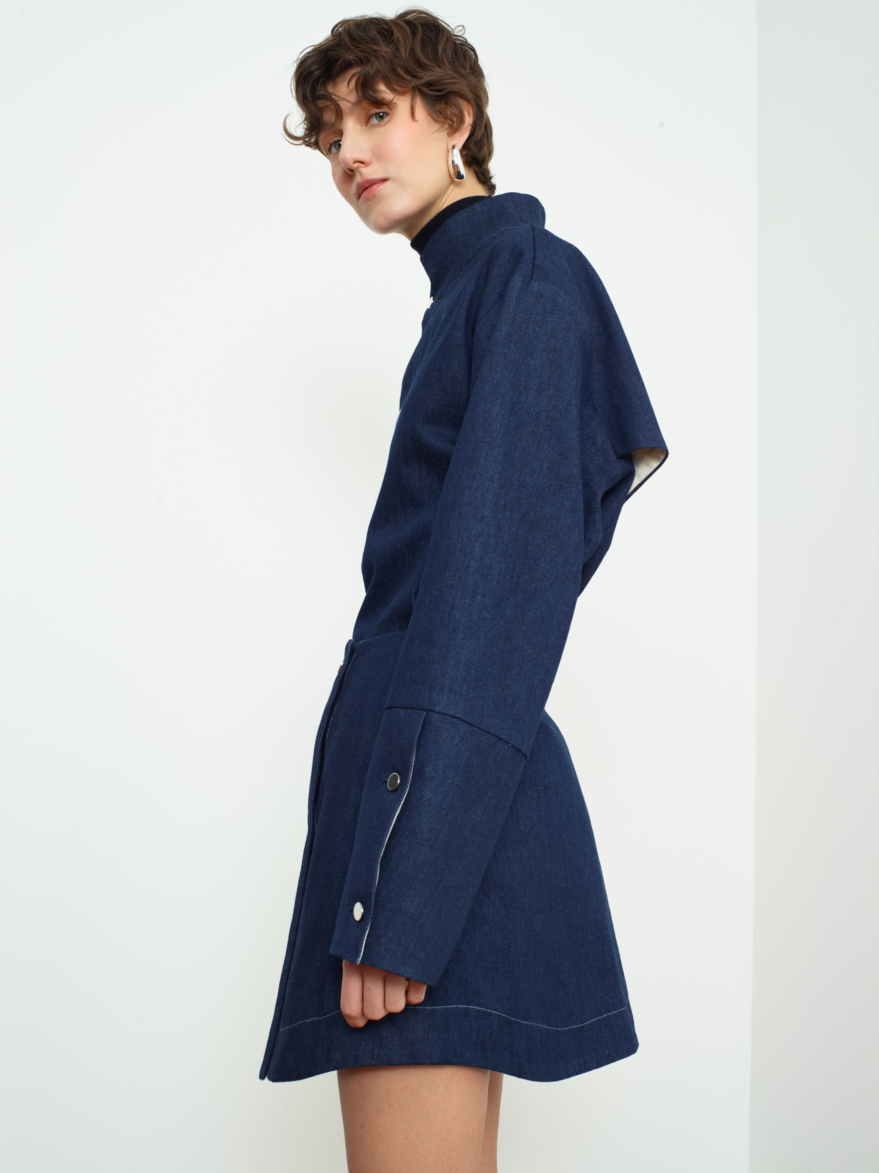 SAYA - Mini-jupe en denim indigo