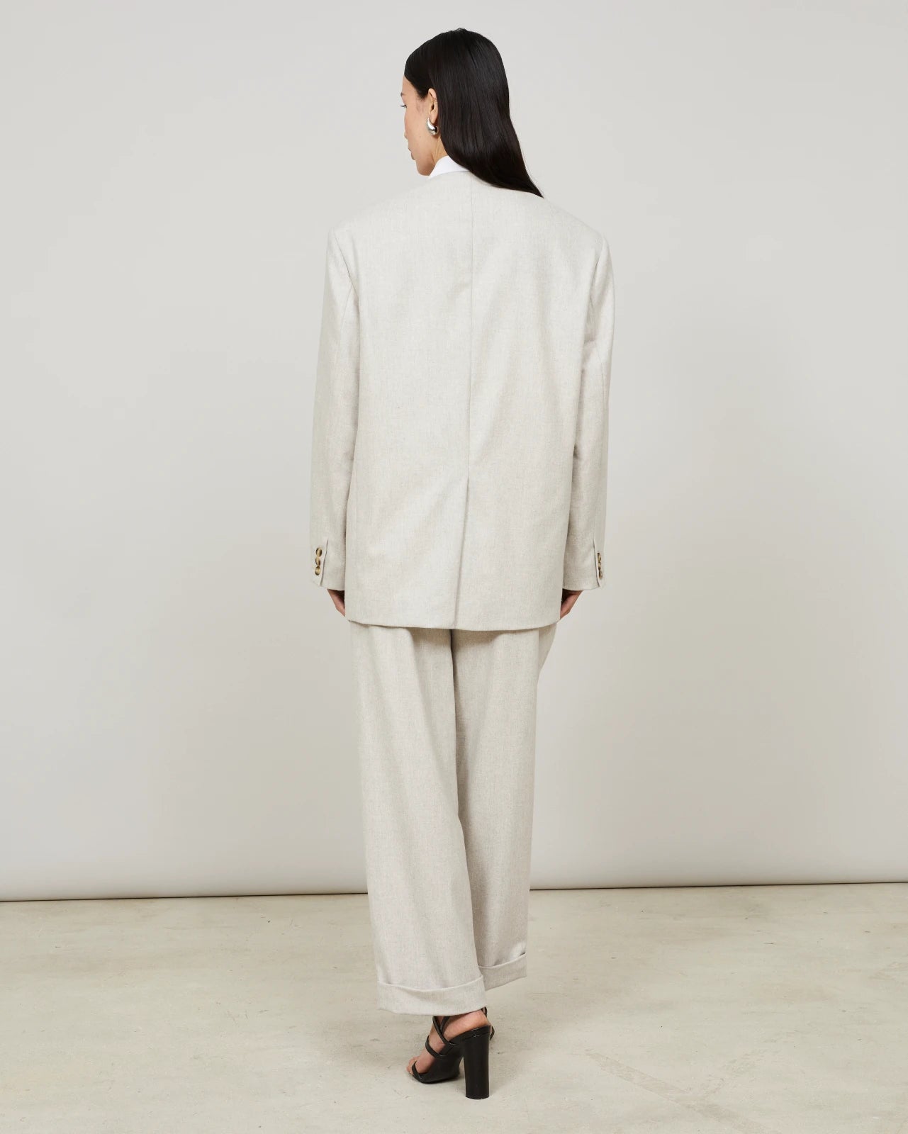 EASTE - Veste sans col en flanelle