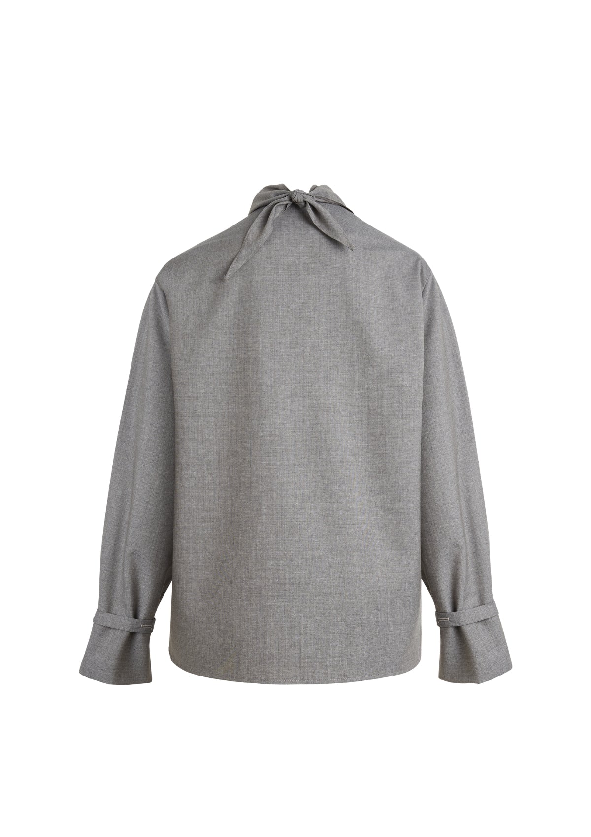 SAMA - Blouse à col foulard en drap de laine