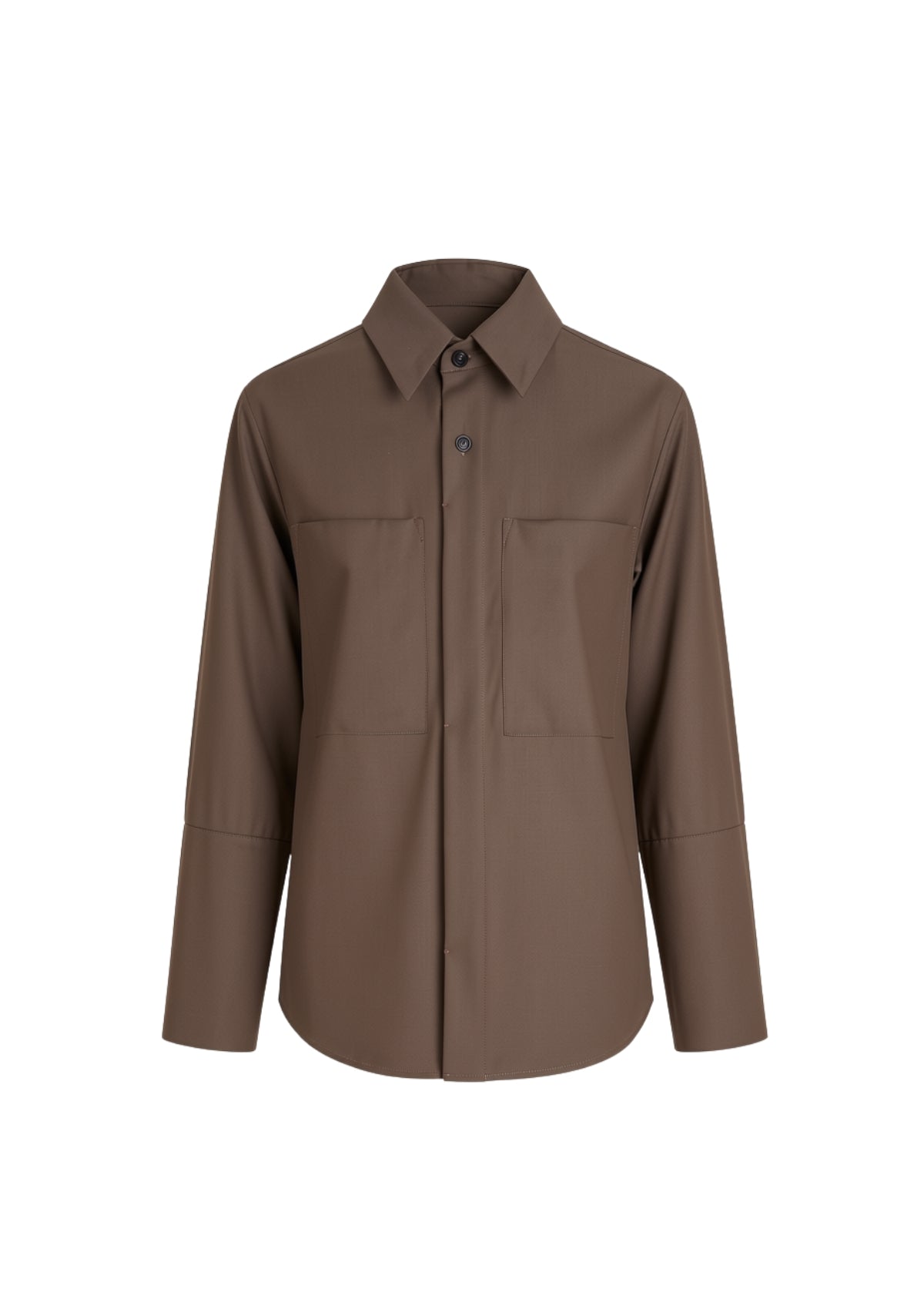 SPRING - Patch-pocket shirt in Super 130's merino wool