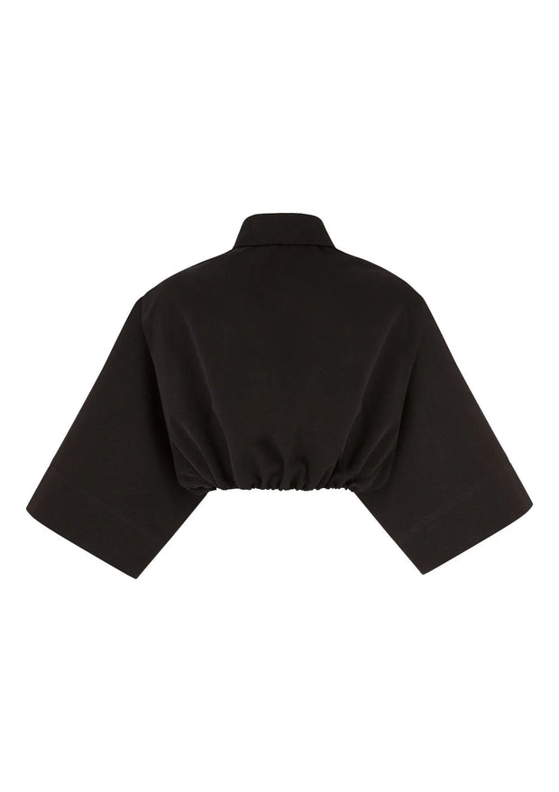 ALMA Mini - Cropped cotton-linen shirt