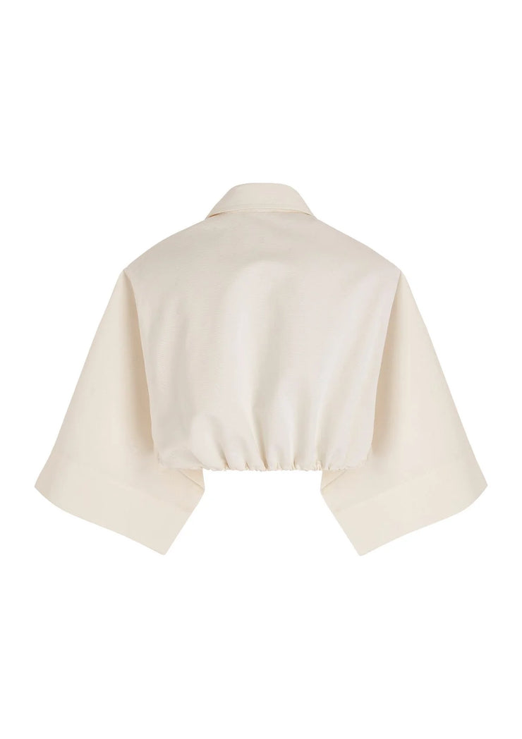 ALMA Mini - Cropped cotton-linen shirt