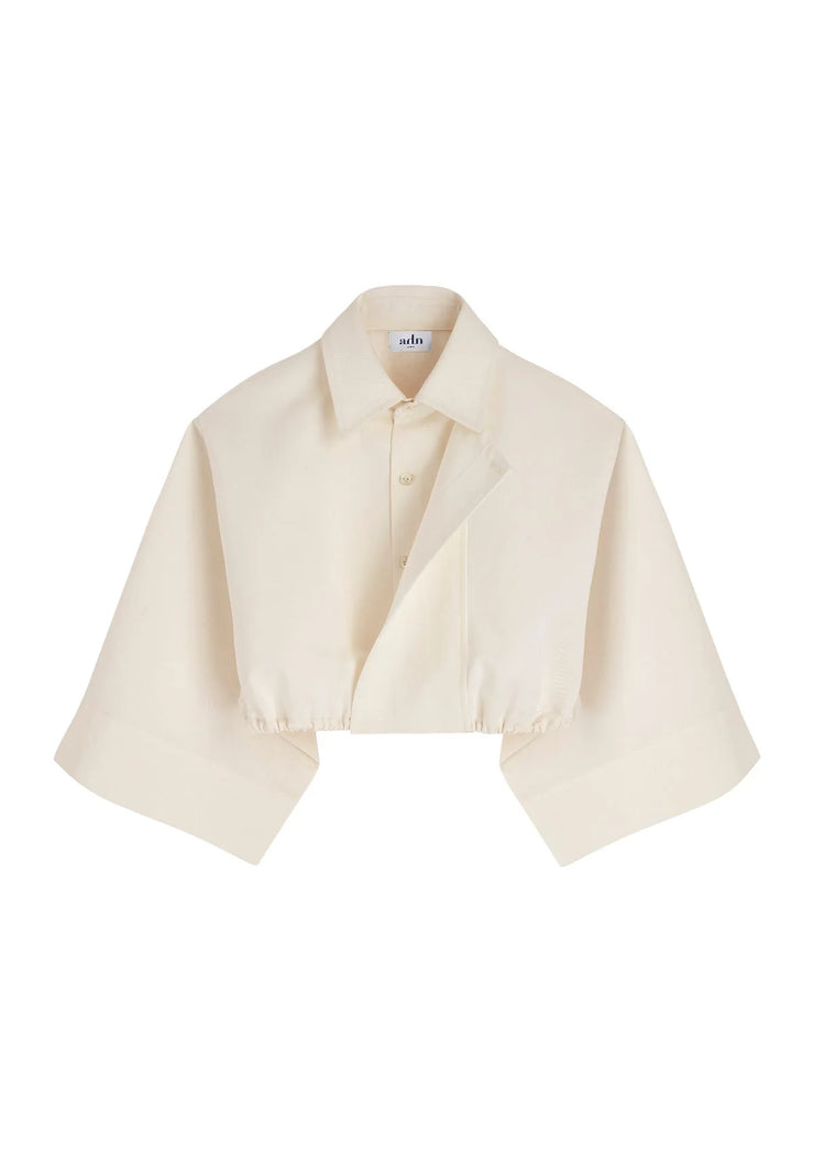 ALMA Mini - Cropped cotton-linen shirt