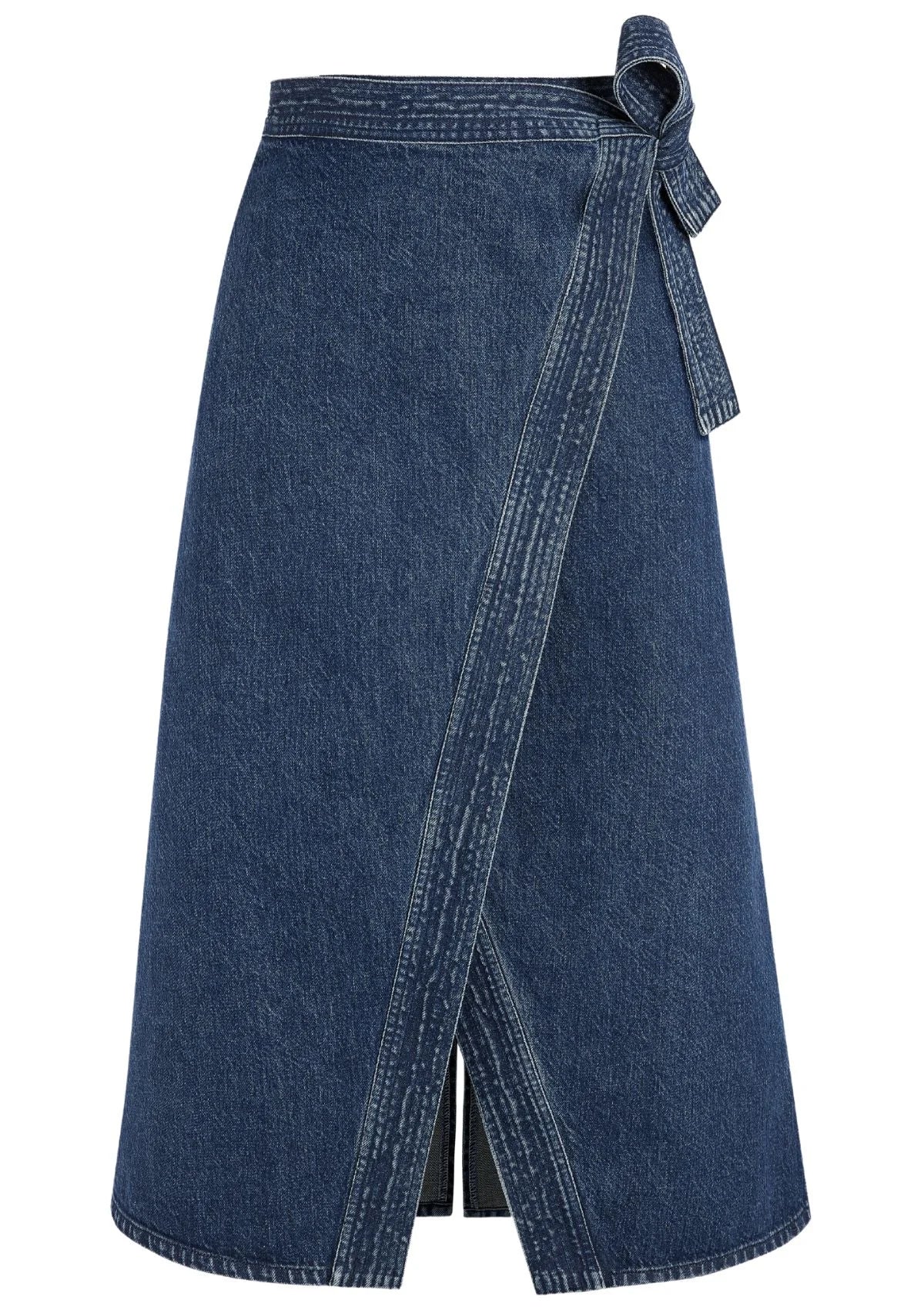 FALDA - Denim wrap skirt