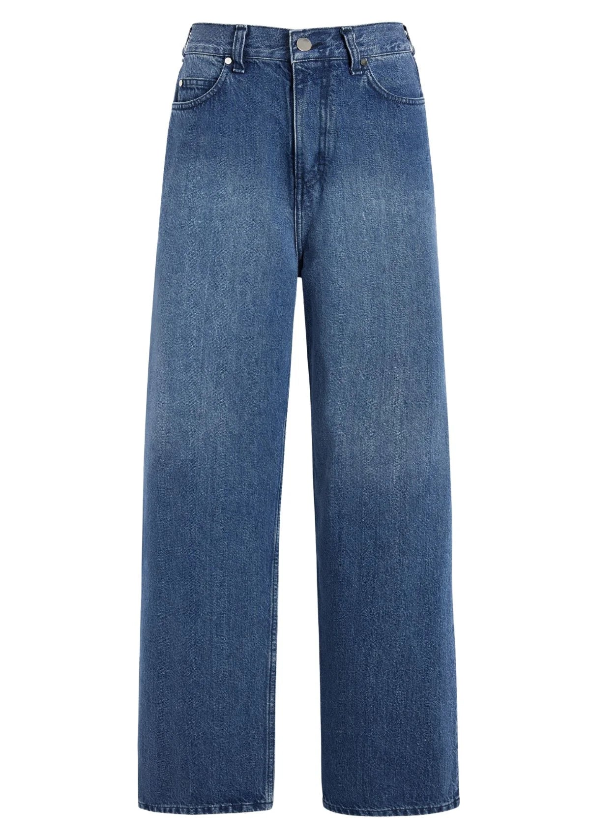 LARS - Wide leg jeans in washed denim