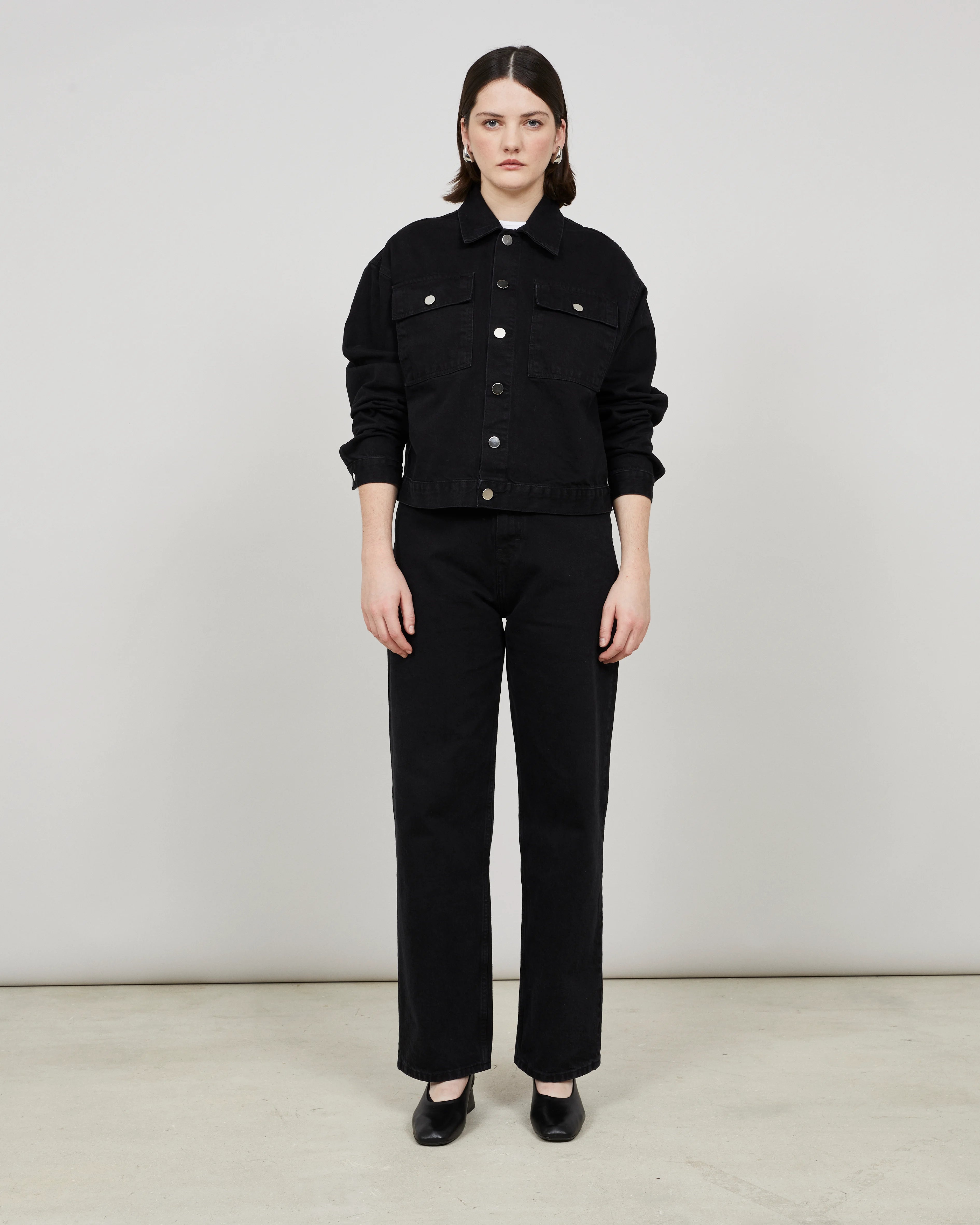 CORTO - Cropped jacket in washed denim